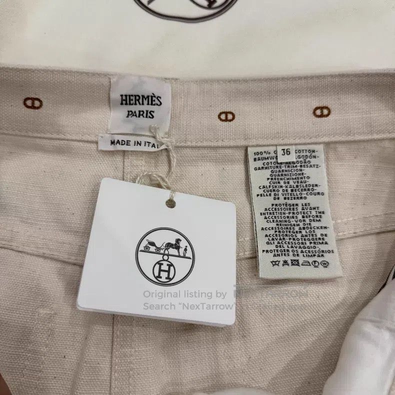 Hermes Hermes Brown and White Pig Nose Printed Denim Pants Size 24" / US 00 / IT 34 - 6 Thumbnail