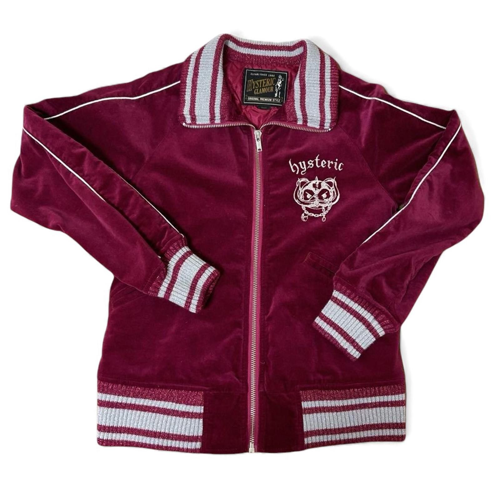 Hysteric Glamour Hysteric Glamour - S Burgundy Velour Track Jacket Size S / US 4 / IT 40 - 2 Thumbnail