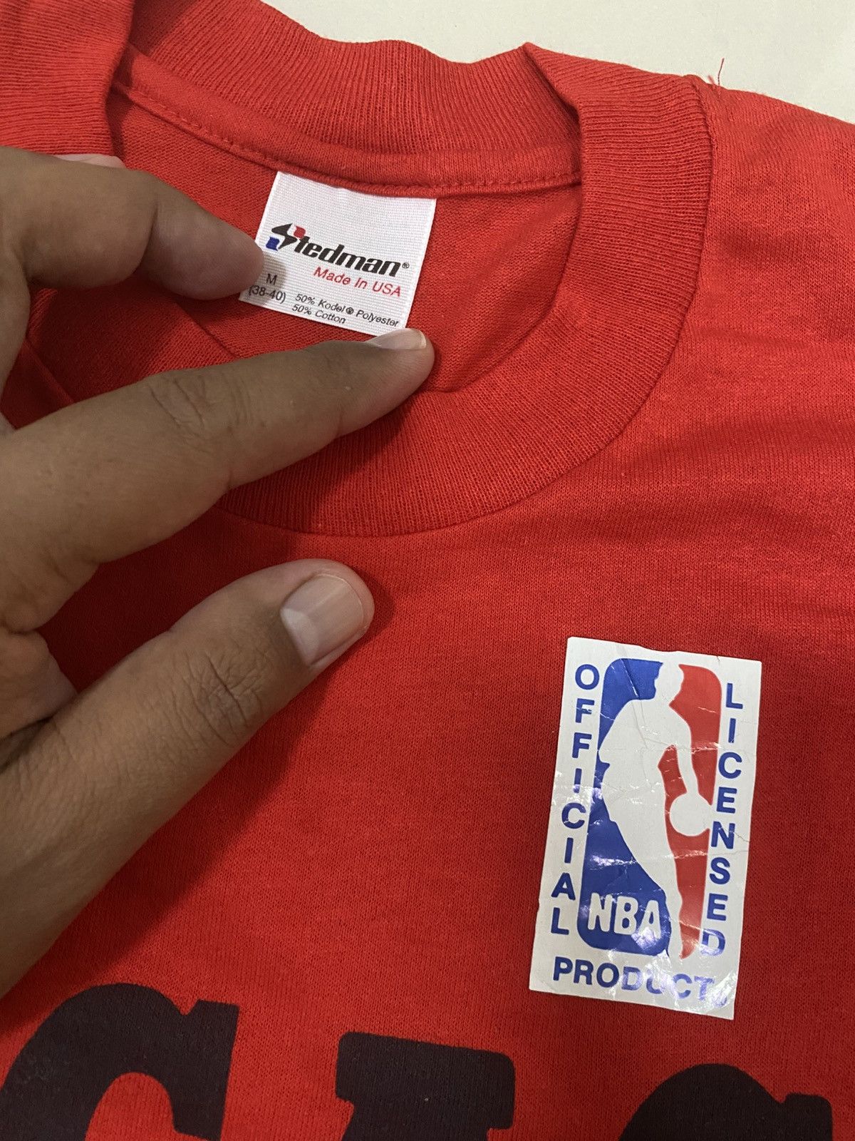 NBA × Vintage VTG NOS 90s CHICAGO BULLS STEDMAN TSHIRT Size US M / EU 48-50 / 2 - 4 Thumbnail