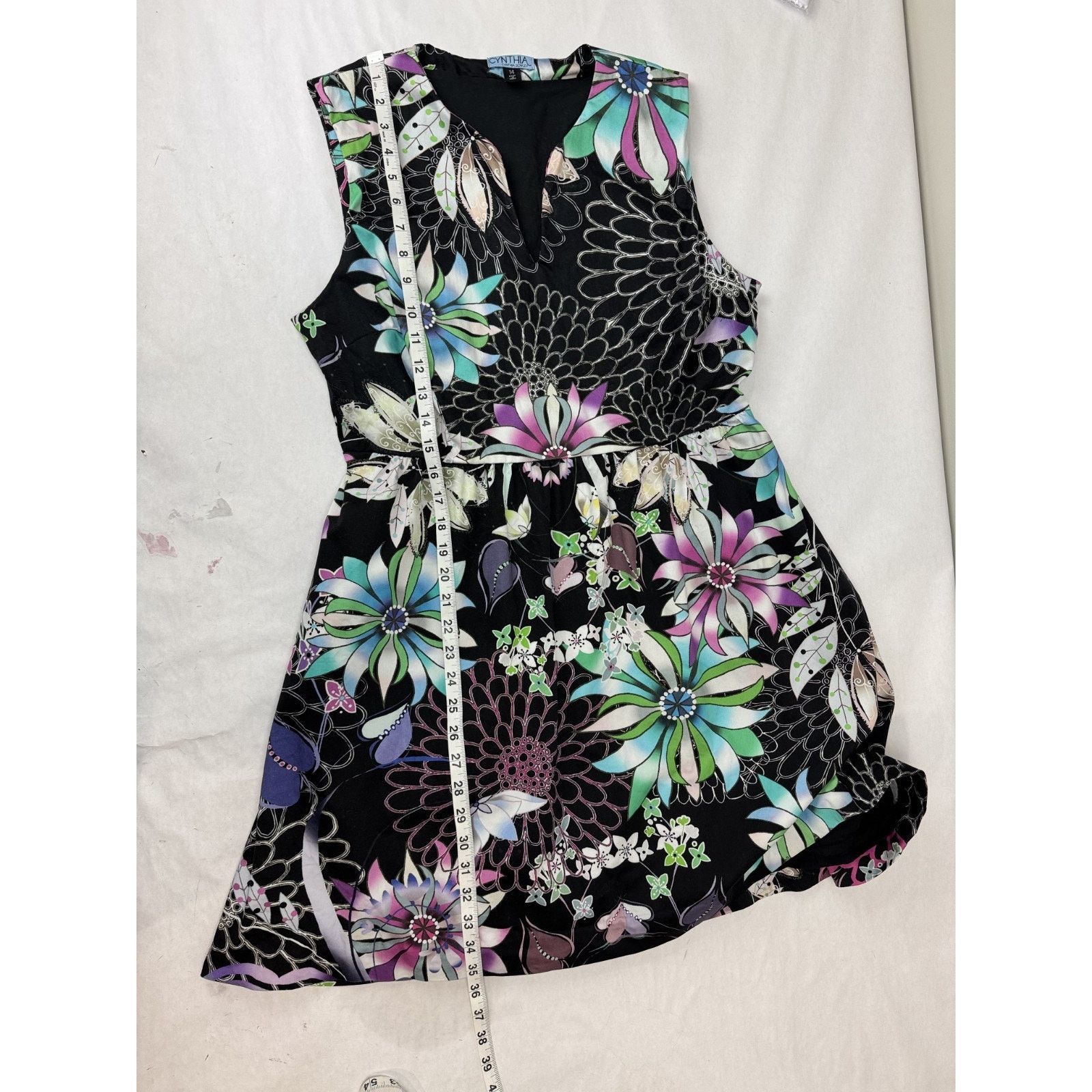 Cynthia Rowley Cynthia Rowley Floral Print Fit and Flare A-Line Dress 14 Size XL / US 12-14 / IT 48-50 - 4 Thumbnail