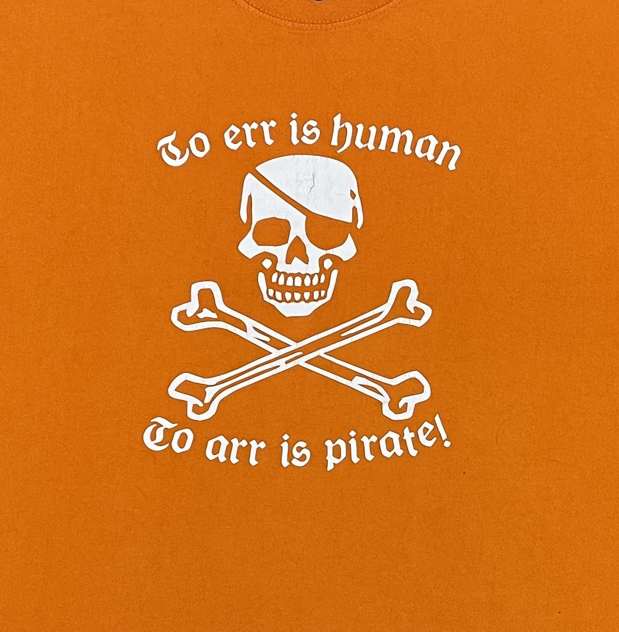Fruit Of The Loom × Vintage Vintage Y2K Skull and Bones Go err is human Go arr is pirate Size US XL / EU 56 / 4 - 2 Thumbnail