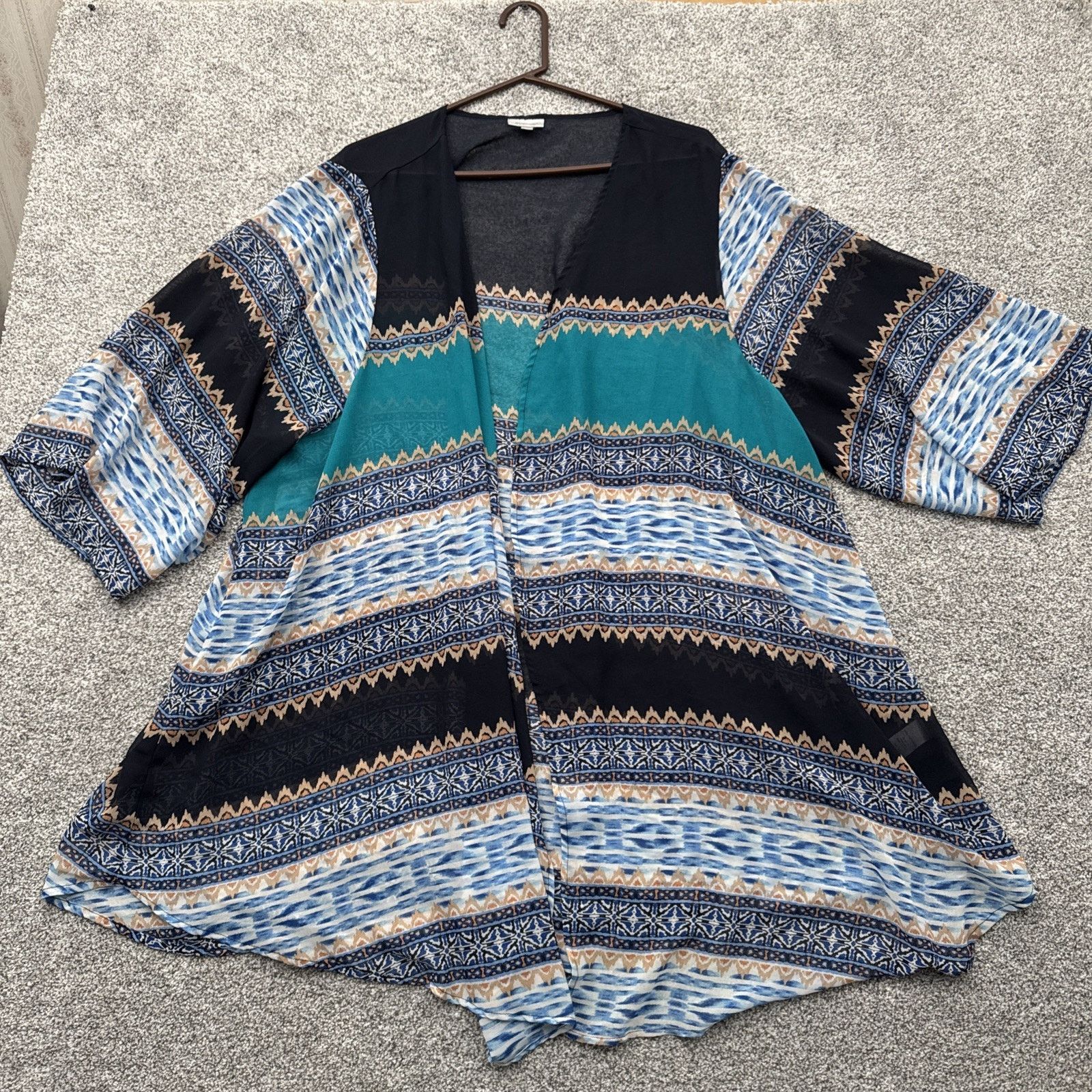 Avenue Avenue Kimono Cardigan Women 30/32 Plus Boho Tribal Festival Size ONE SIZE - 1 Thumbnail