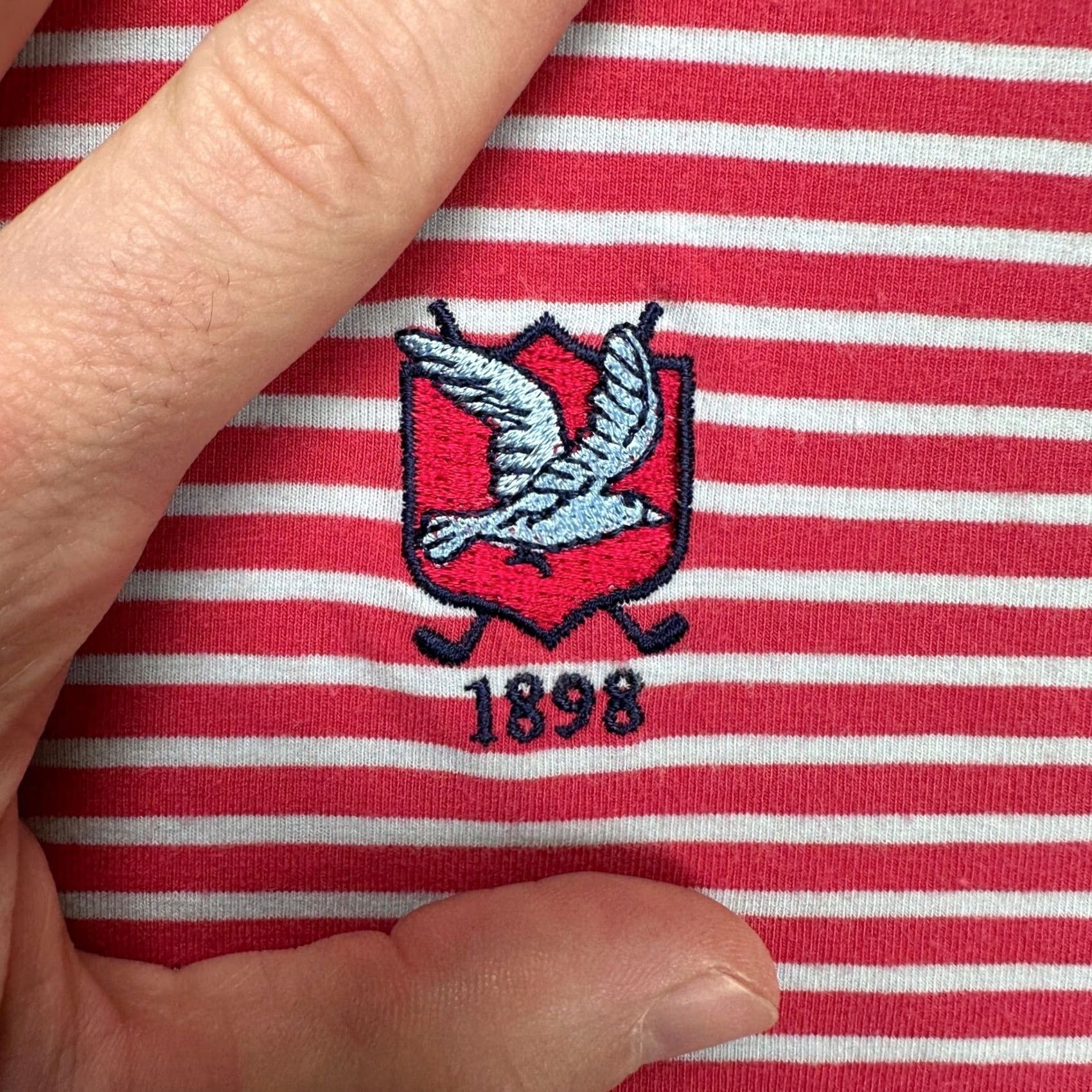 Vintage VINTAGE B. Draddy Mens Golf Polo Shirt Red Gray Stripe Short Sleeve Rugby Stretch Size US L / EU 52-54 / 3 - 7 Thumbnail