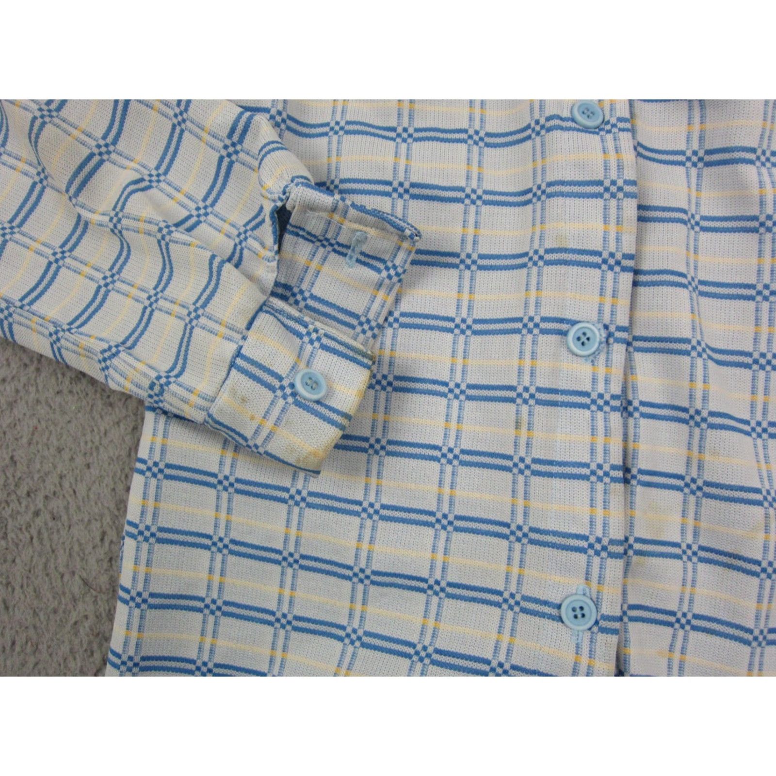 Vintage VINTAGE True Disco Shirt Womens M Blue Windowpane Button Up 60s 70s Classic Casual Shirts Womens Medium Blue Windowpane Button-Up Diso Shirt Size M / US 6-8 / IT 42-44 - 3 Thumbnail