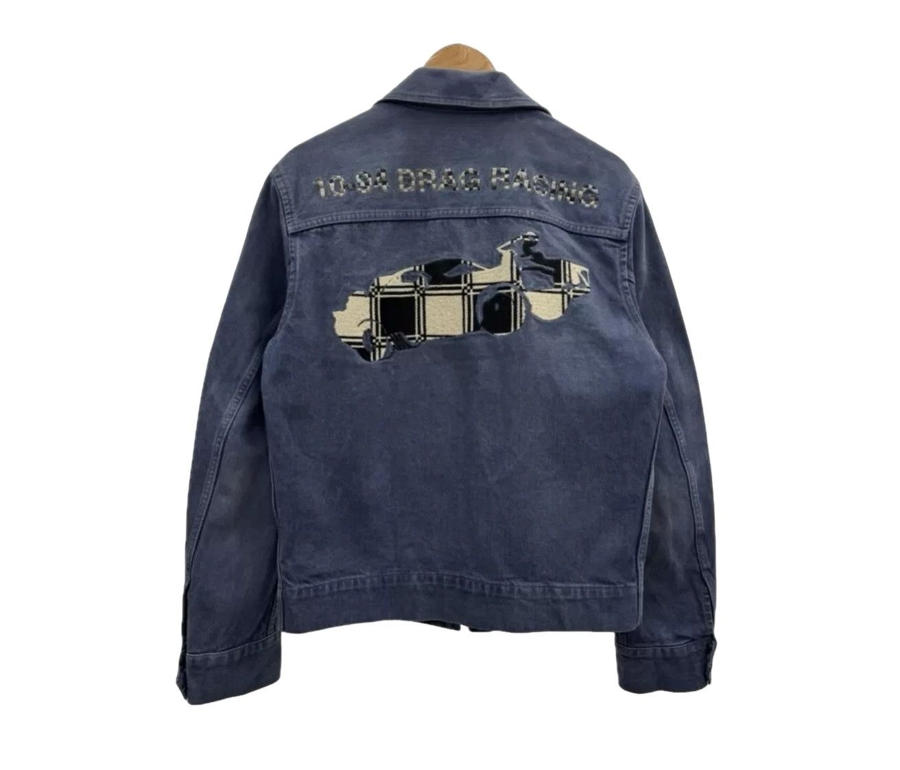 Diesel Style Lab Drag Racing Embroidered Denim Jacket L