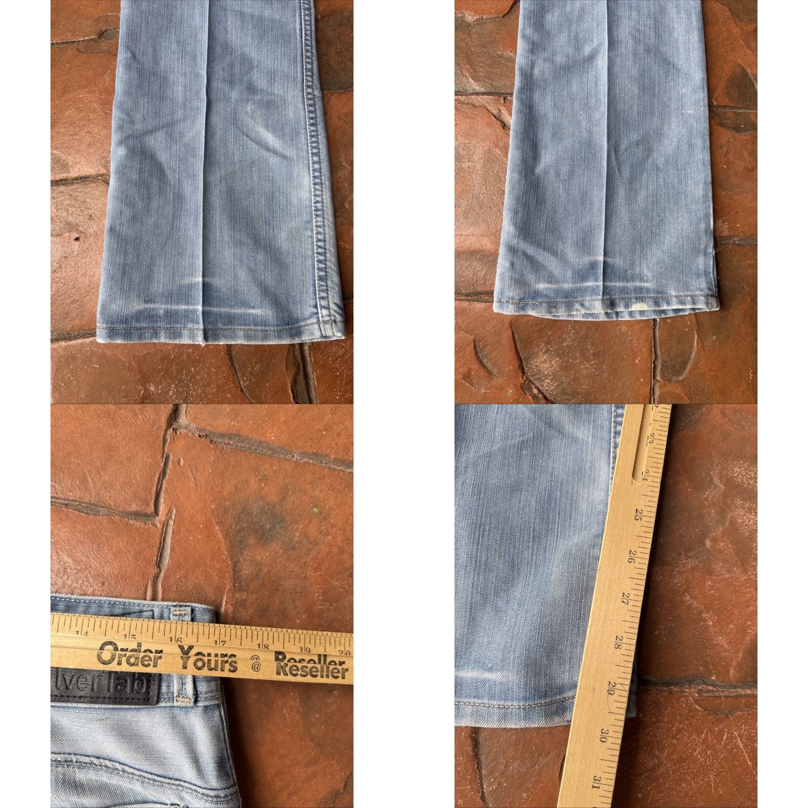 Levi's VINTAGE Levi's Silvertab Bootcut Jeans Mens 33x30 Blue Denim 90s Grunge Logo Pocket Distressed Size US 33 - 10 Thumbnail
