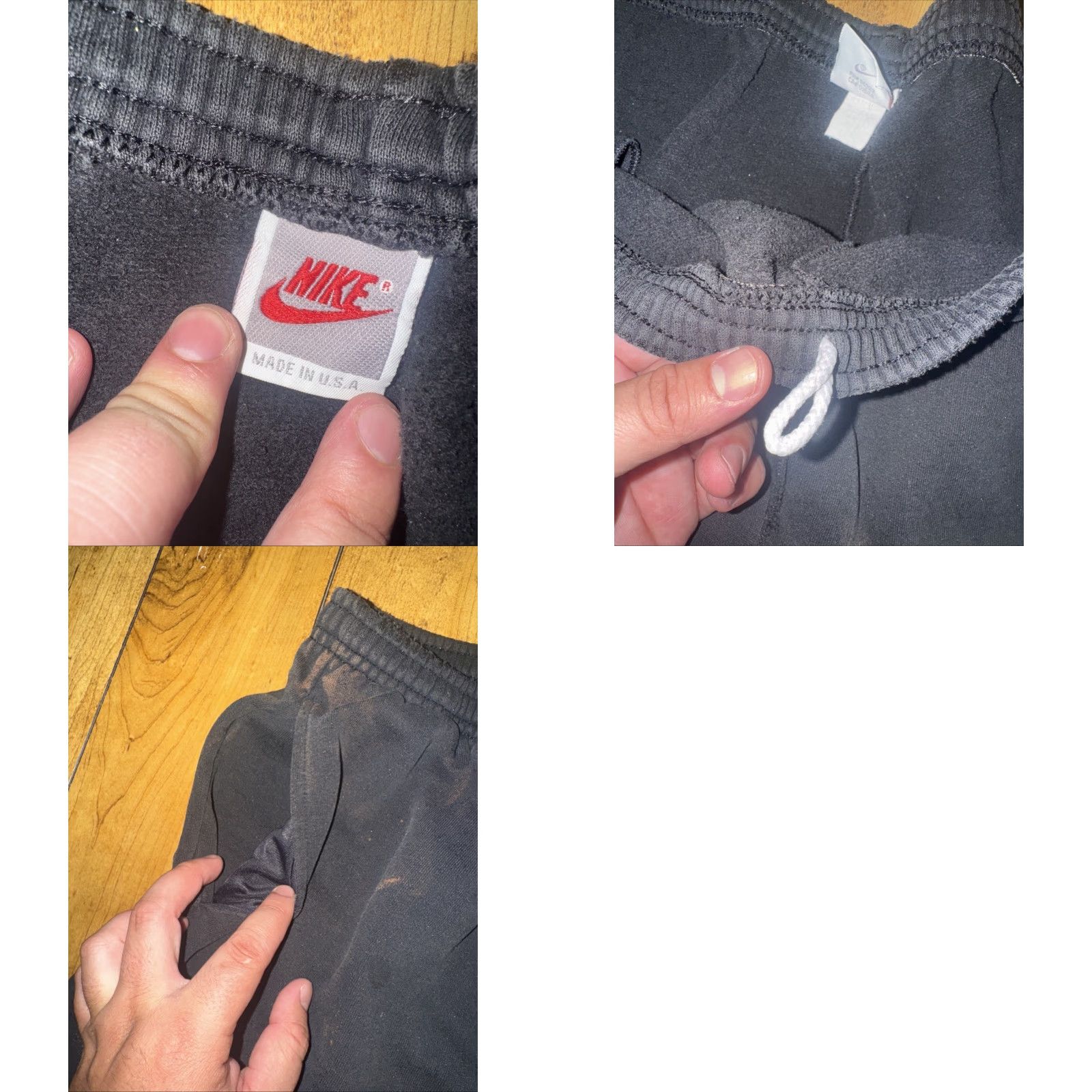 Nike VINTAGE Nike Sweatpants Men’s 32x30 Black Distressed 90s USA Made Pants Size US 32 / EU 48 - 8 Thumbnail
