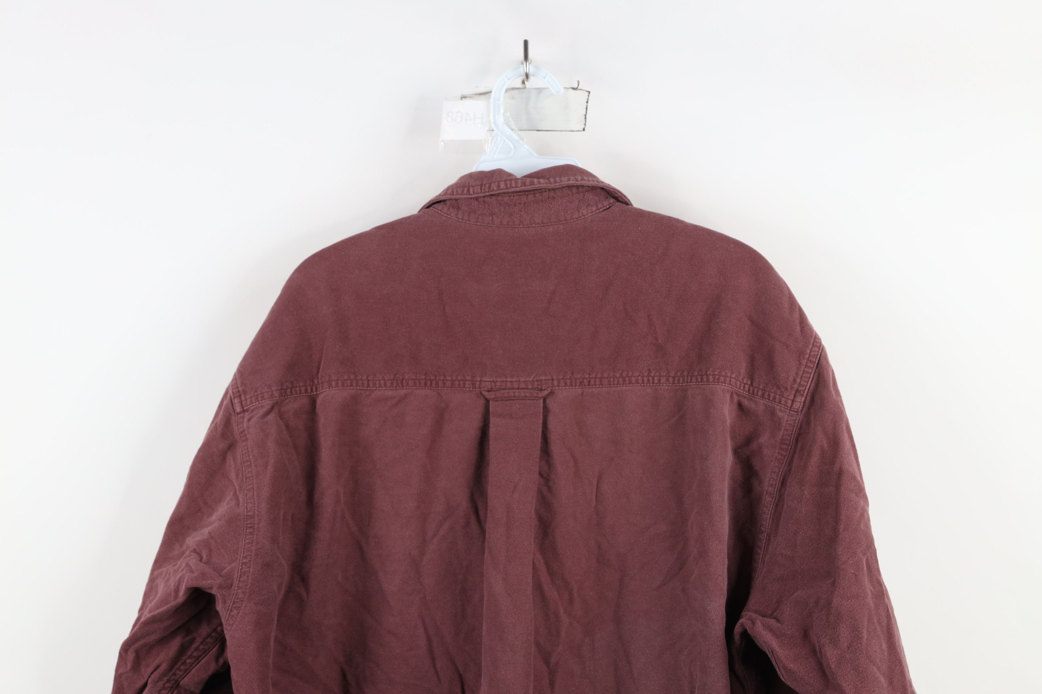 Eddie Bauer × Vintage Vintage 90s Eddie Bauer Chamois Cloth Button Shirt Burgundy Size US M / EU 48-50 / 2 - 9 Thumbnail