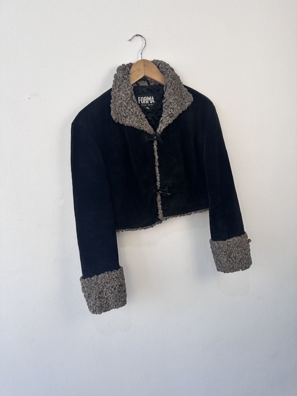 Other Vintage Genuine Leather Suede Cropped Jacket Black 10 Boho Size M / US 6-8 / IT 42-44 - 2 Thumbnail
