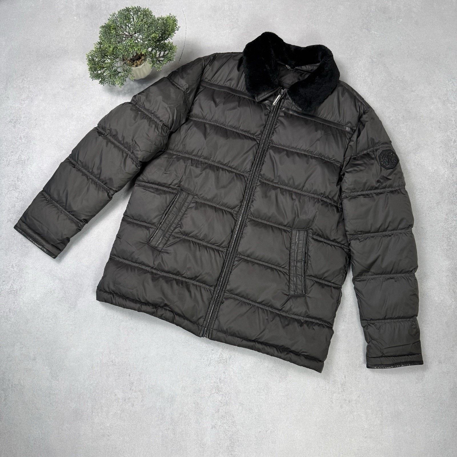 Stefano Ricci Stefano Ricci Men Down Jacket Bkack Nylon Fur Collar 58 Size US XL / EU 56 / 4 - 1 Thumbnail