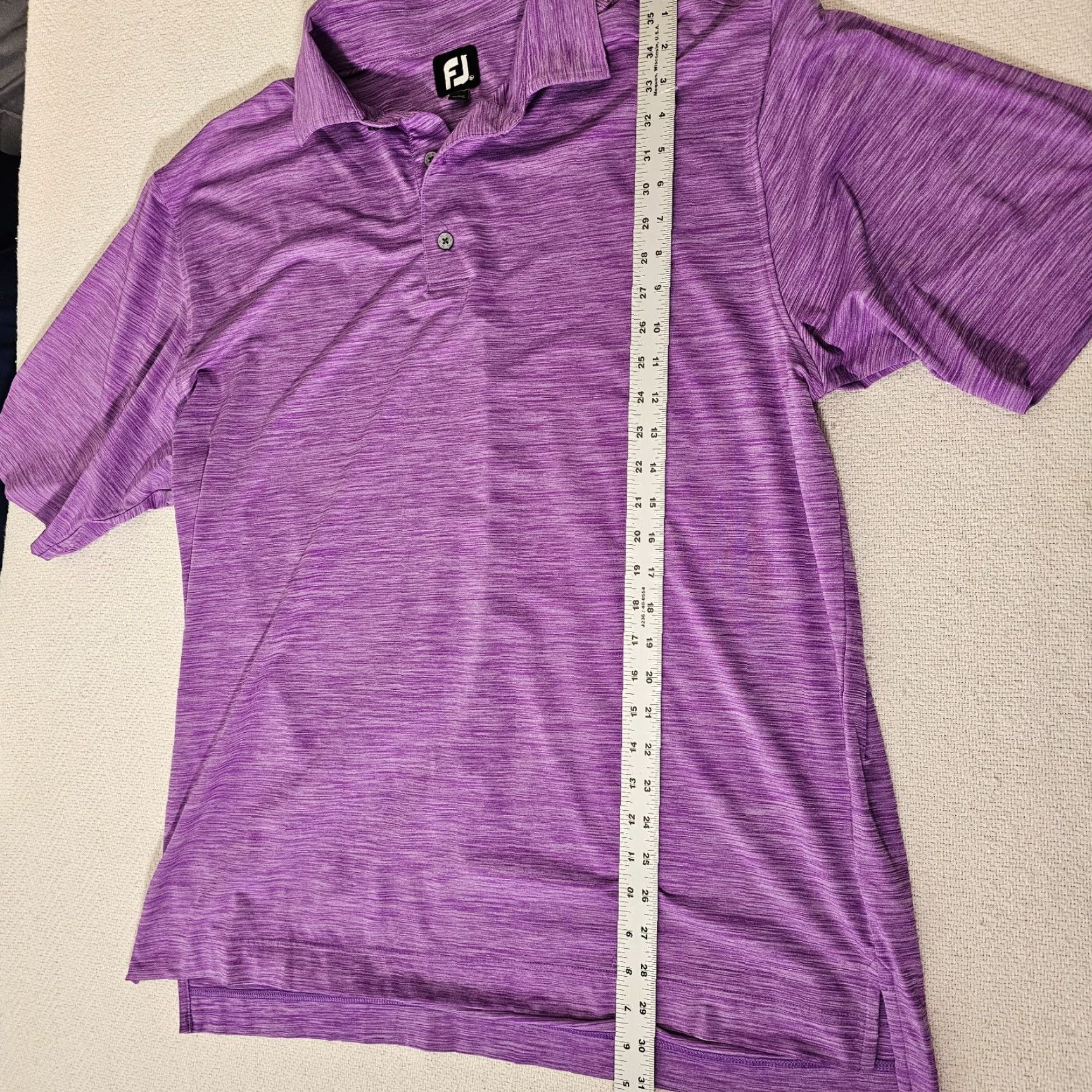 Footjoy FootJoy Polo Shirt Men XL Size Heather Purple Stretch Short Sleeve Golf Regular Fit Logo Embroidered Button Collared Pocket None Size US XL / EU 56 / 4 - 4 Thumbnail