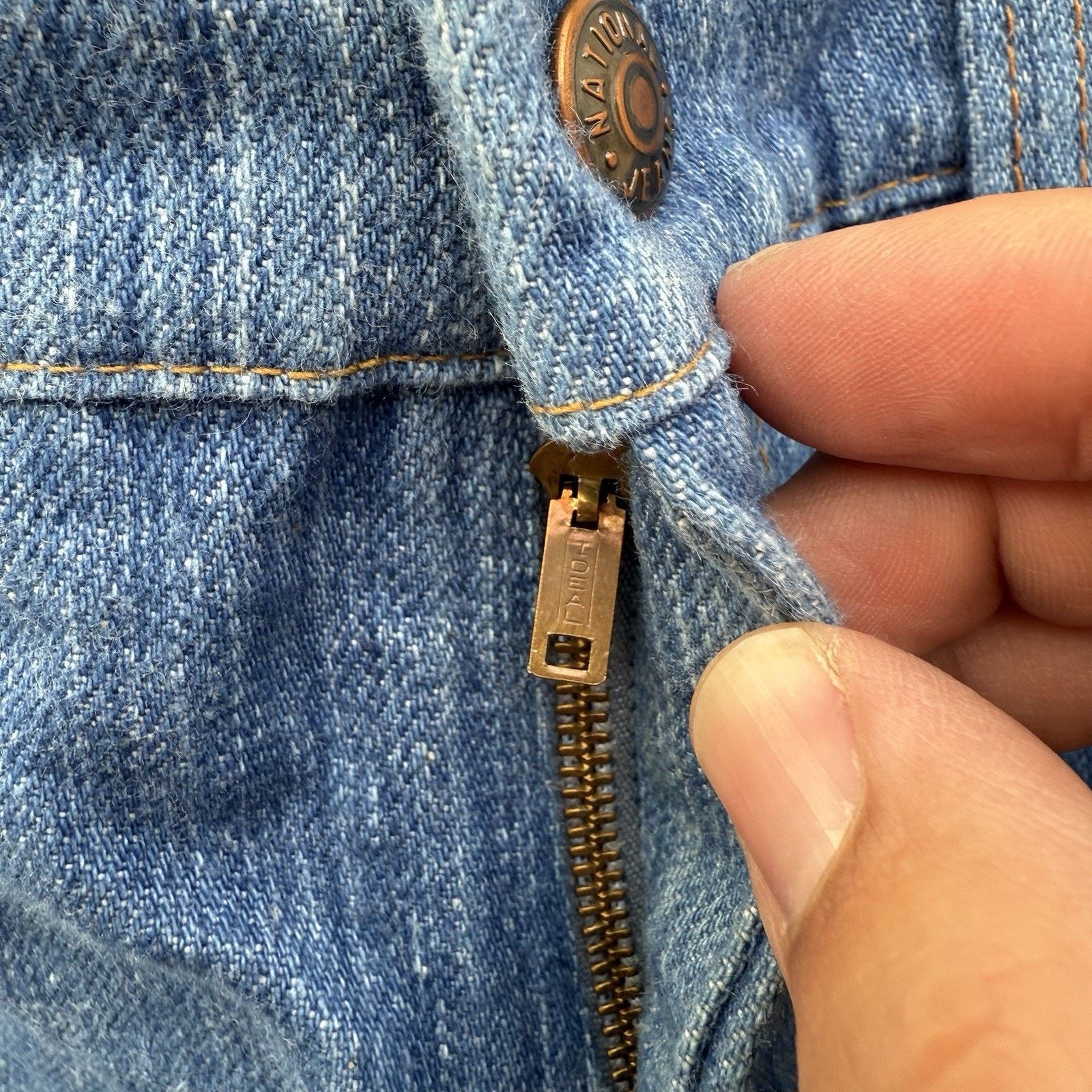 Vintage Vintage National Flare Jeans 28 Medium Wash 80s Made in USA Size 30" / US 8 / IT 44 - 6 Thumbnail