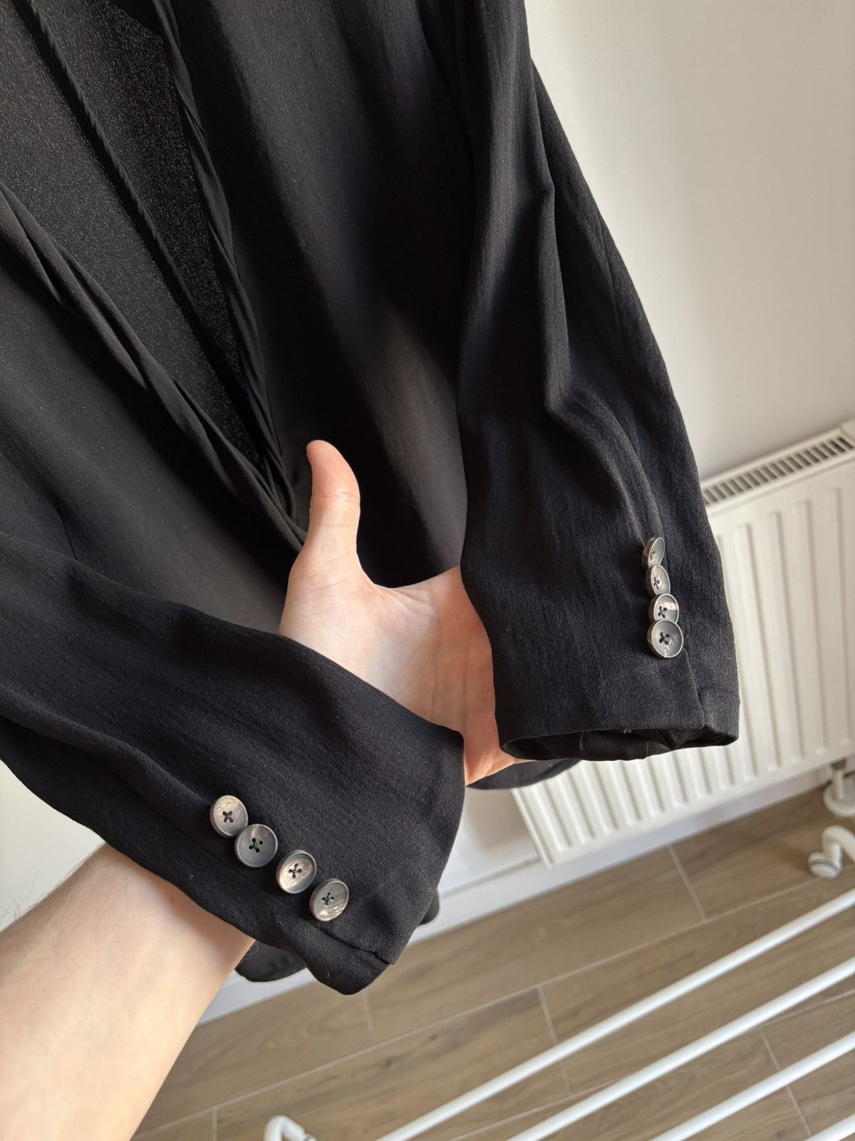 Helmut Lang Helmut Lang Black Blazer Single-Button Jacket 100% Silk Size M / US 6-8 / IT 42-44 - 8 Thumbnail