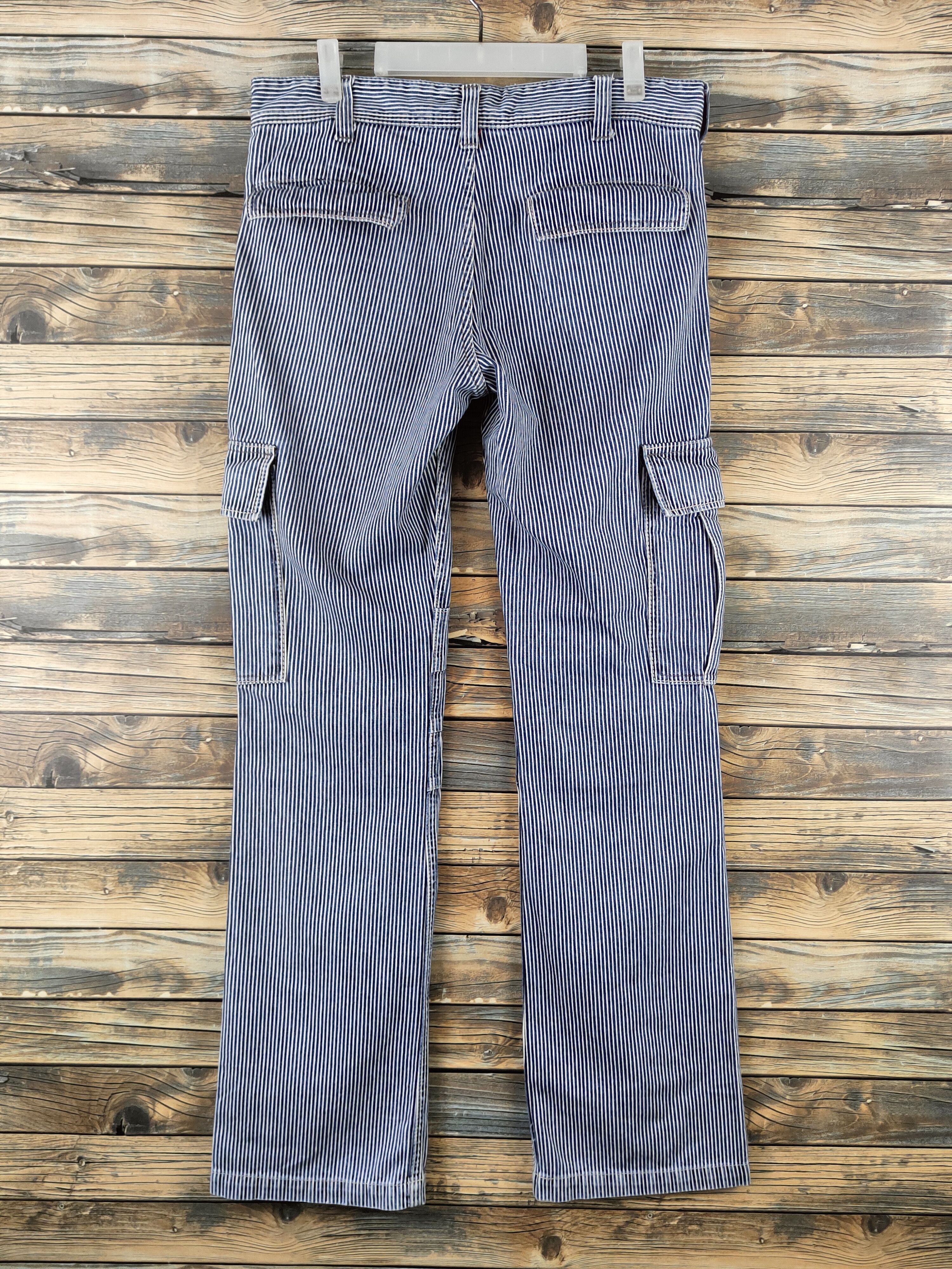 Japanese Brand DL Varosh Blue White Multipocket Cargo Pants #S2904 Size US 33 - 7 Thumbnail