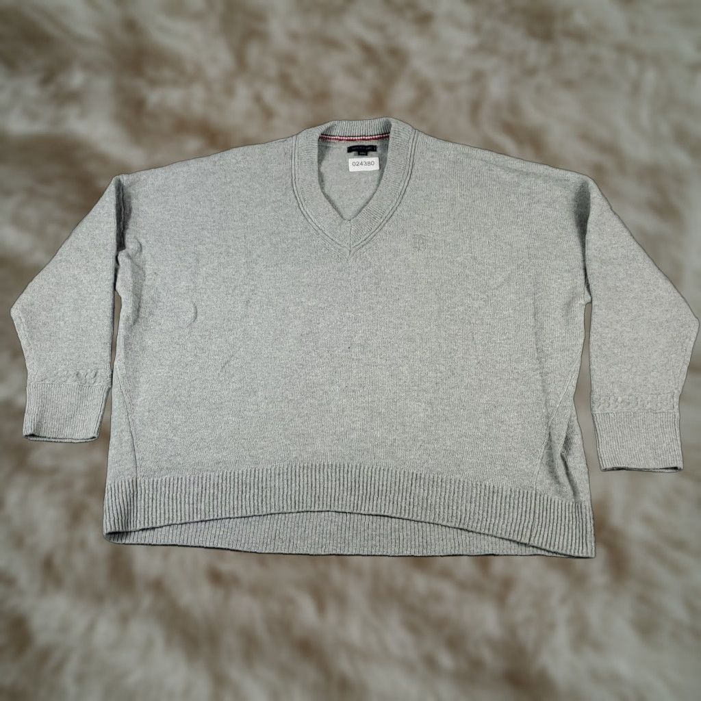 Tommy Hilfiger Tommy Hilfiger Mens Gray Pullover Sweater XL Cotton Crew Neck Size US XL / EU 56 / 4 - 1 Thumbnail