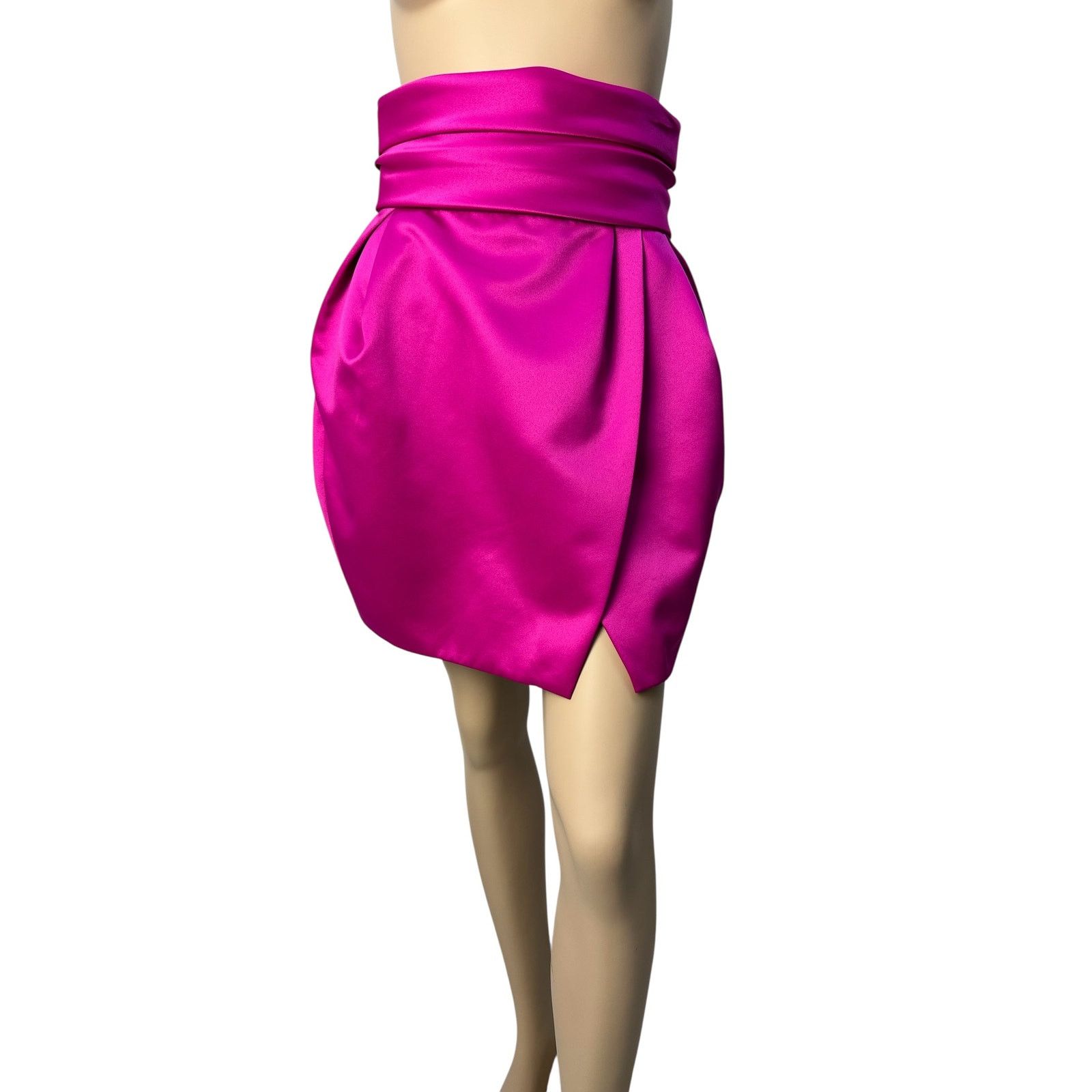 Alexandre Vauthier Alexandre Vauthier Satin Fuchsia Mini skirt Sz.38 Size 26" / US 2 / IT 38 - 1 Thumbnail