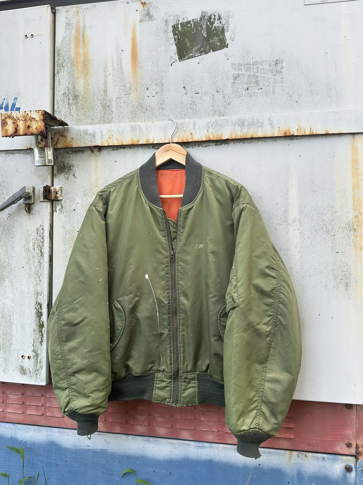 Vintage 👹Vintage THRASHED MA-1 Man Intermediate Bomber Jacket Size US L / EU 52-54 / 3 - 1 Thumbnail