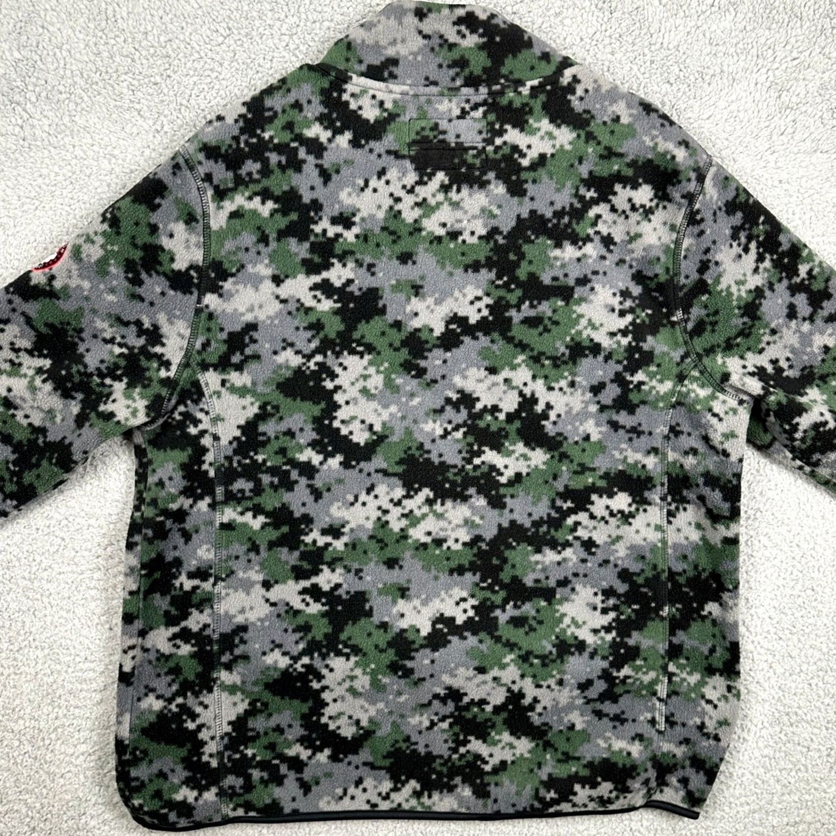 Vintage Canada Weathergear Jacket Fleece Mens Large Green Gray Digital Camo Quarter Zip Size US L / EU 52-54 / 3 - 3 Thumbnail
