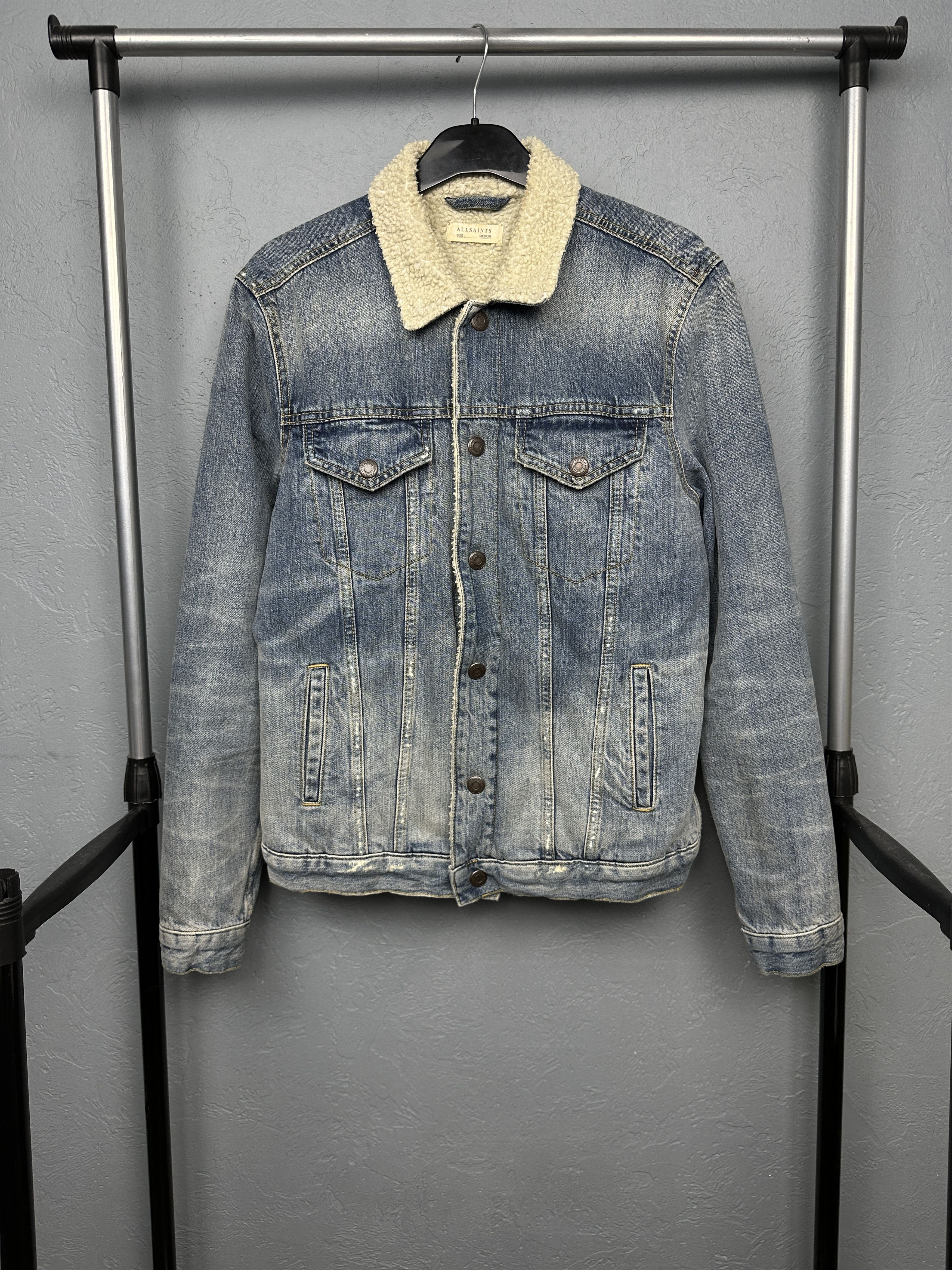 Allsaints Allsaints Ikano Mens Denim Sherpa Jacket Size US M / EU 48-50 / 2 - 1 Thumbnail