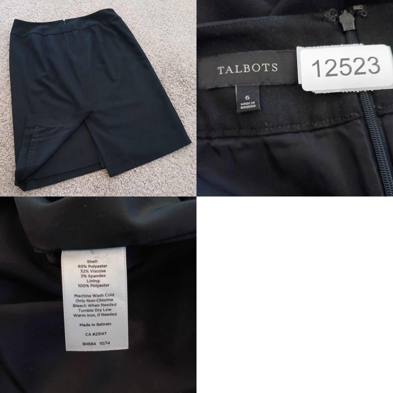 Talbots Talbots Skirt Women Regular Size 6 Black Knee Length Pencil Zipper Pockets Straight Slit Lined Vintage No Size 28" / US 6 / IT 42 - 8 Thumbnail
