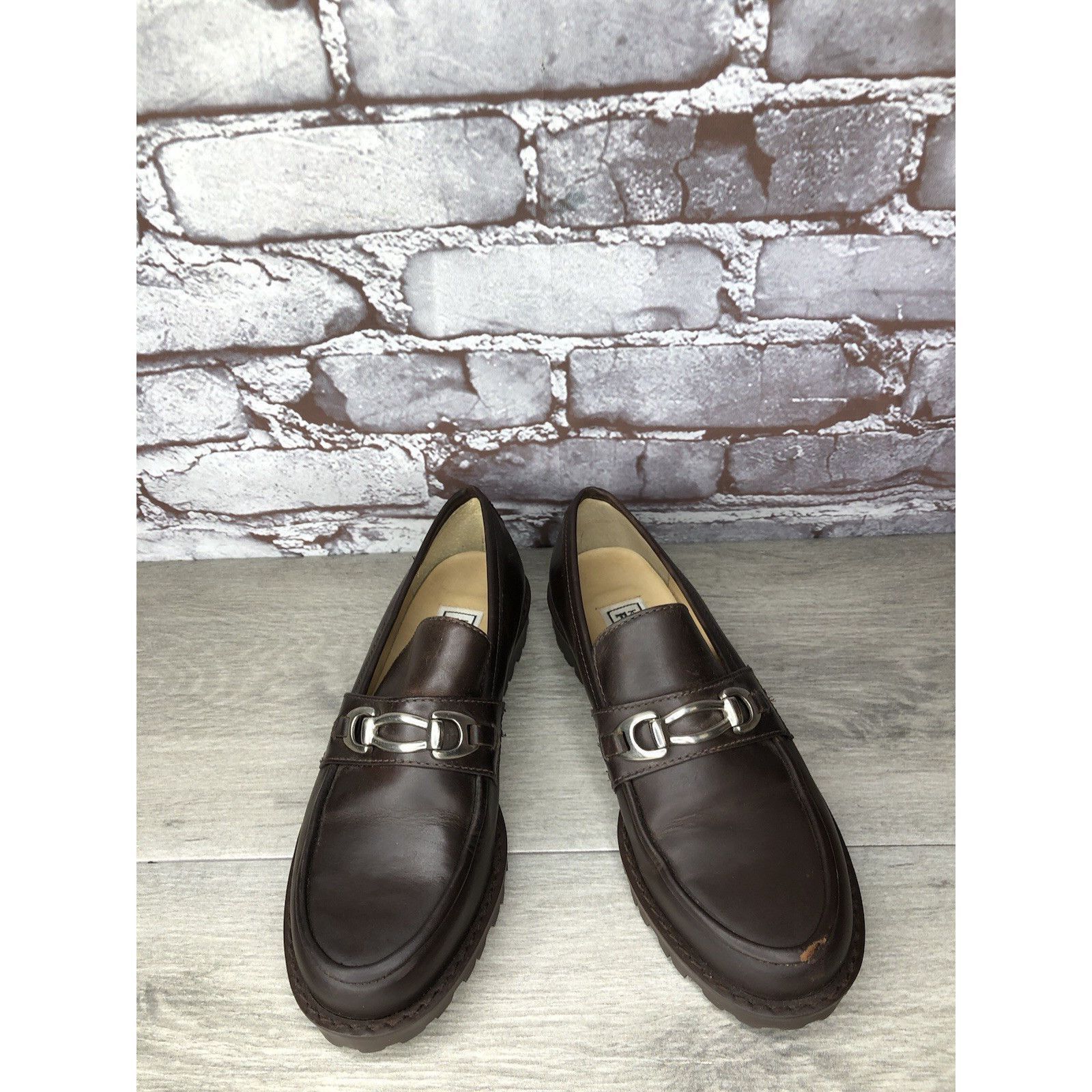 Kenneth Cole Kenneth Cole VTG Horsebit Brown Leather Lug Sole Loafers Dre Size US 6.5 / IT 36.5 - 18 Thumbnail