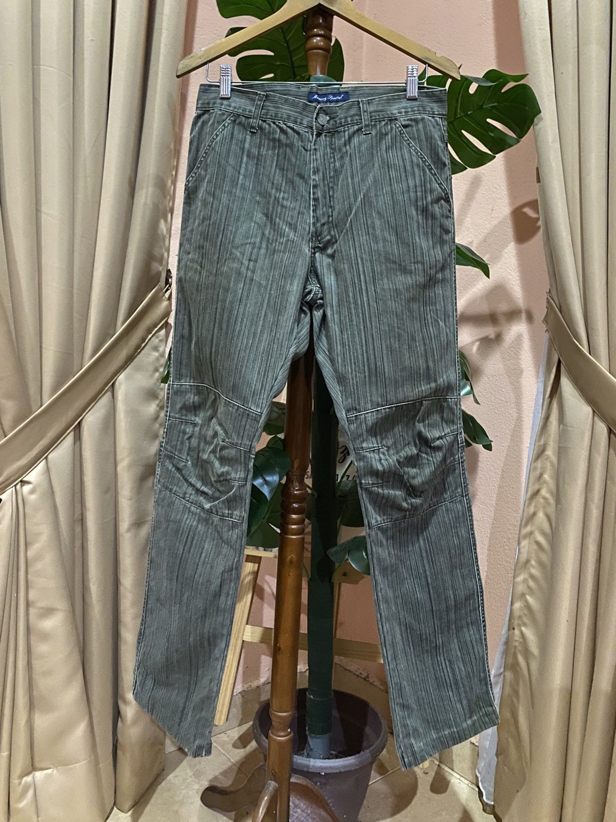 Japanese Brand Memory Special Japanese Grey Pinstripe Workwear Trousers Size US 30 / EU 46 - 1 Thumbnail