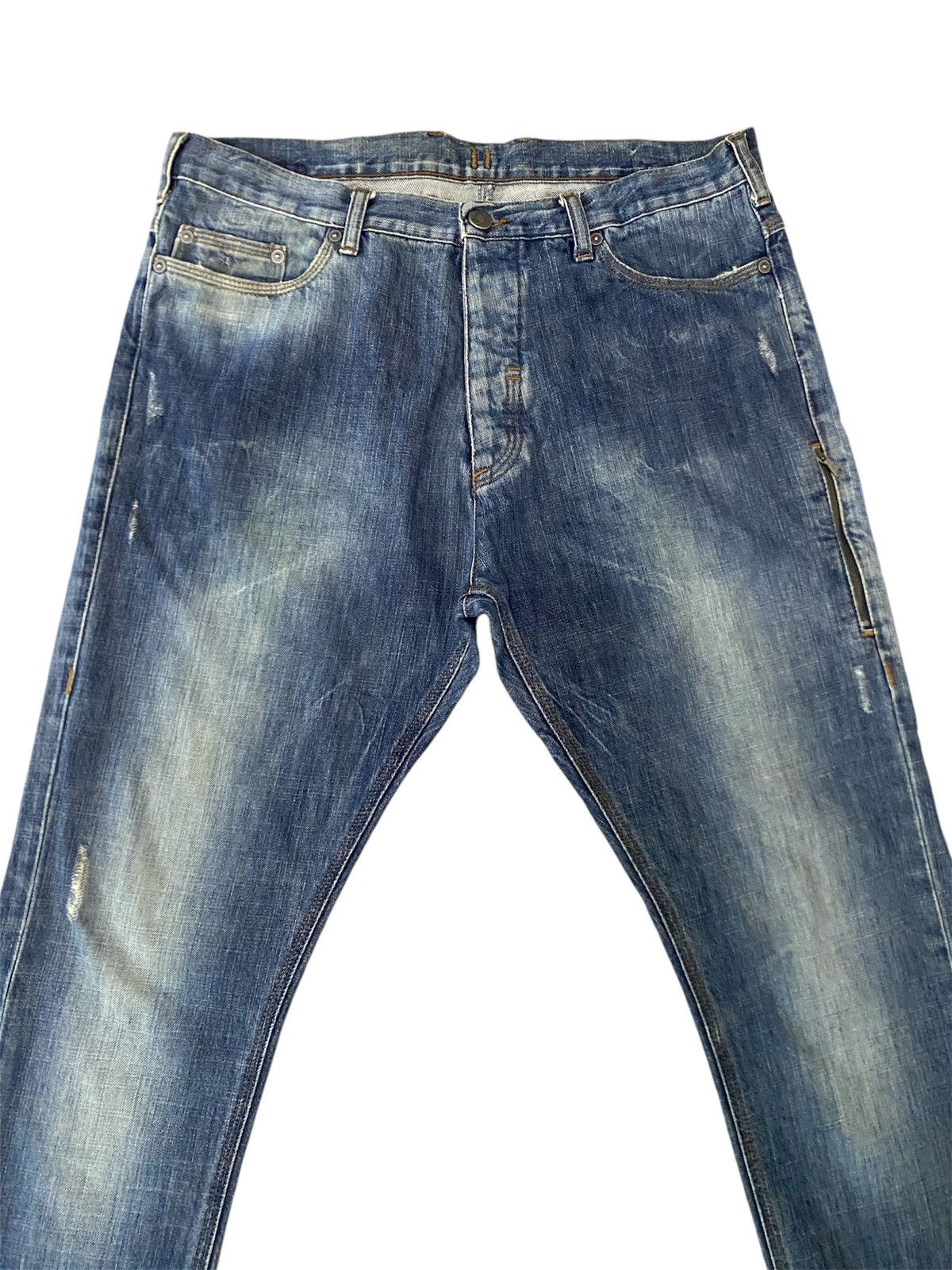 Black Barrett × Neil Barrett NEIL BARRET DISTRESS DENIM MADE IN ITALY INDIGO Size US 34 / EU 50 - 4 Thumbnail