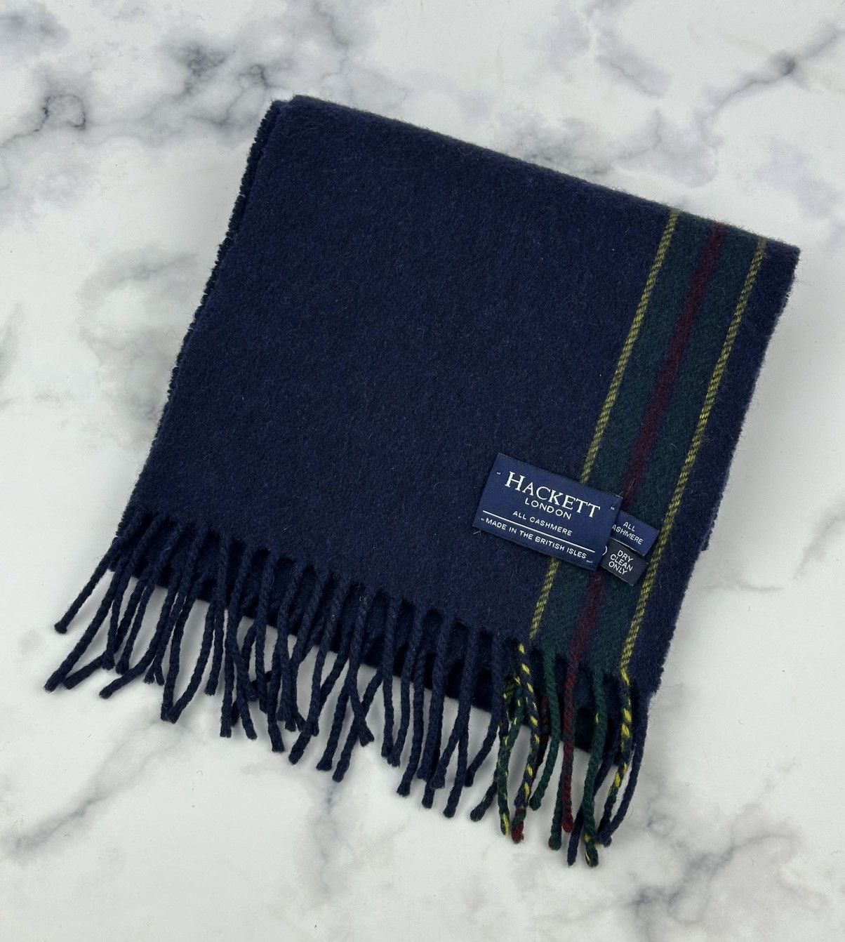 Hackett Hackett London Scarf All Cashmere blue Made In The British Size ONE SIZE - 3 Thumbnail