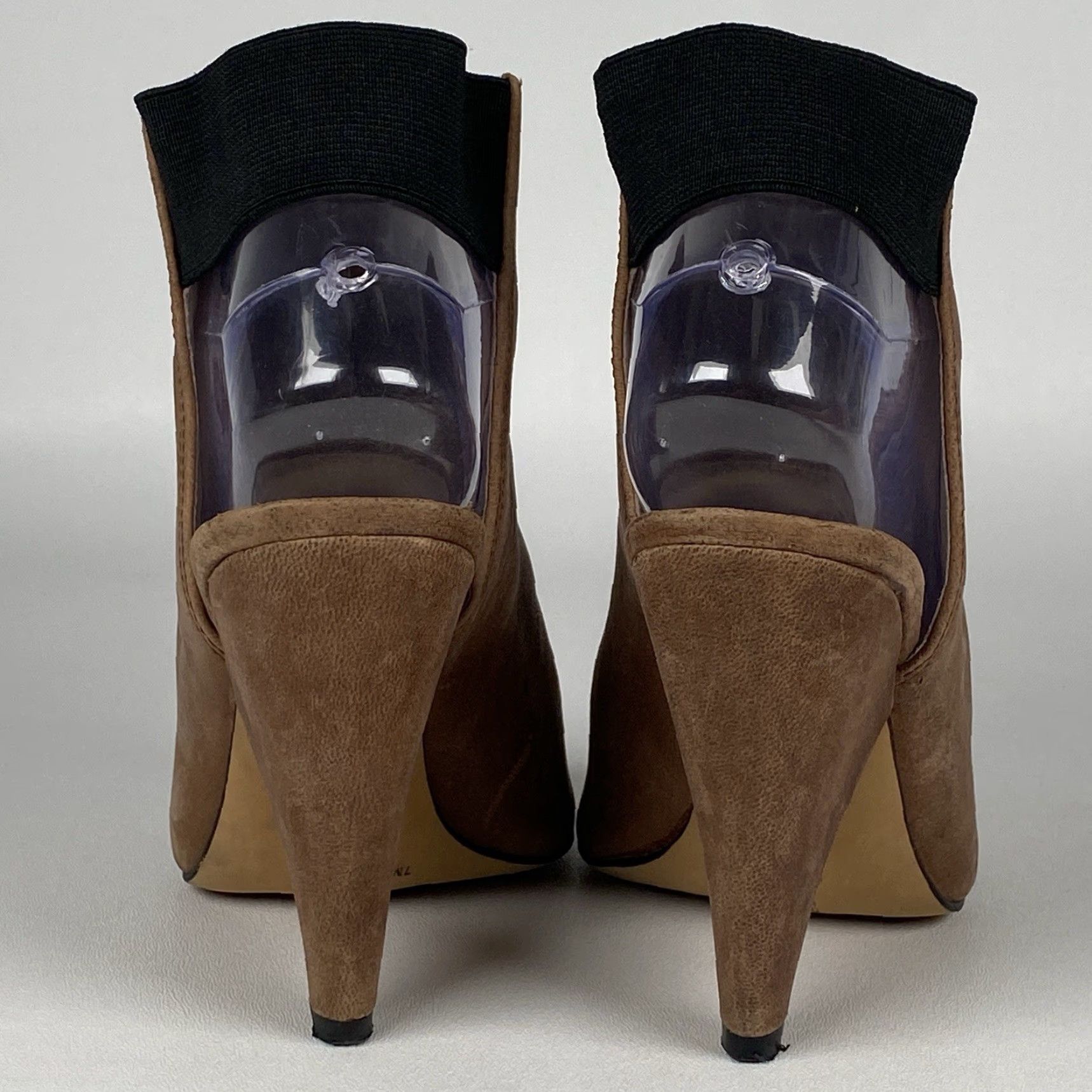 Vince Vince Suede Fenmore Open Toe Block Heel Booties Womens Slingback Brown 7M United States 7 Size US 5 / IT 35 - 5 Thumbnail
