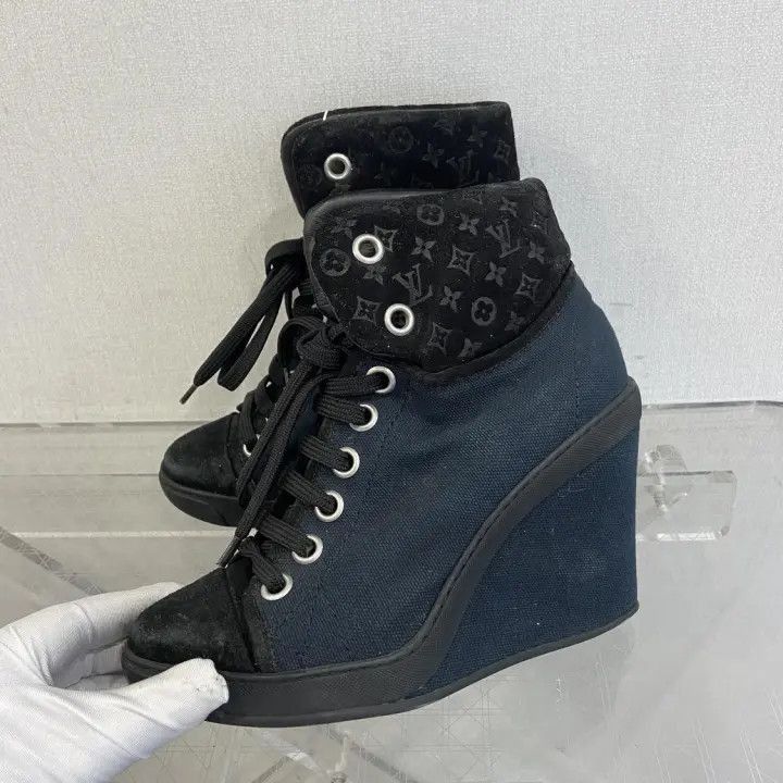 Louis Vuitton Louis Vuitton Black High Top Platform Sneakers -2508 Size US 5 / IT 35 - 4 Thumbnail