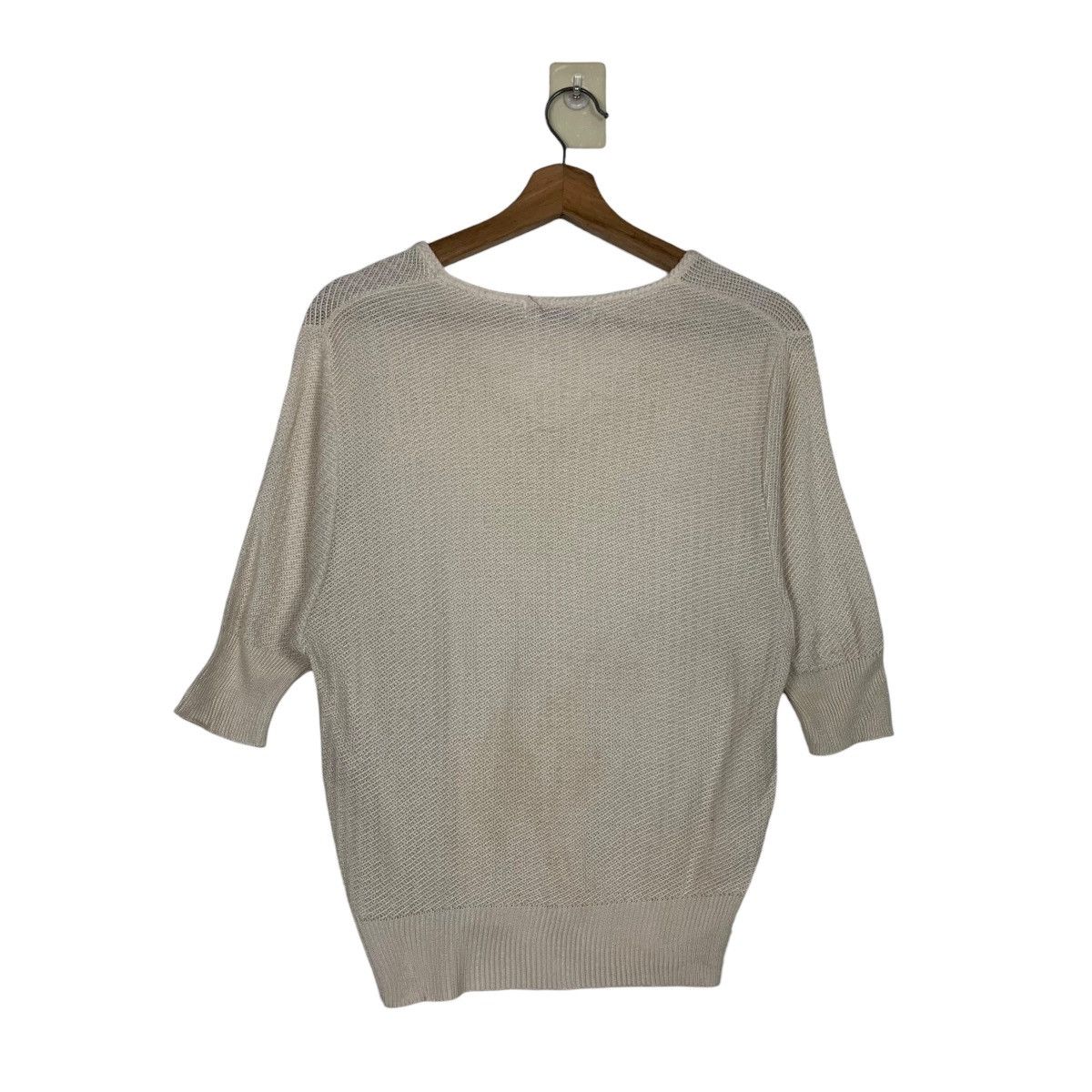 Issey Miyake Vintage ISSEY MIYAKE Short Sleeve V Neck Knitwear #3557-C162 Size US S / EU 44-46 / 1 - 12 Thumbnail
