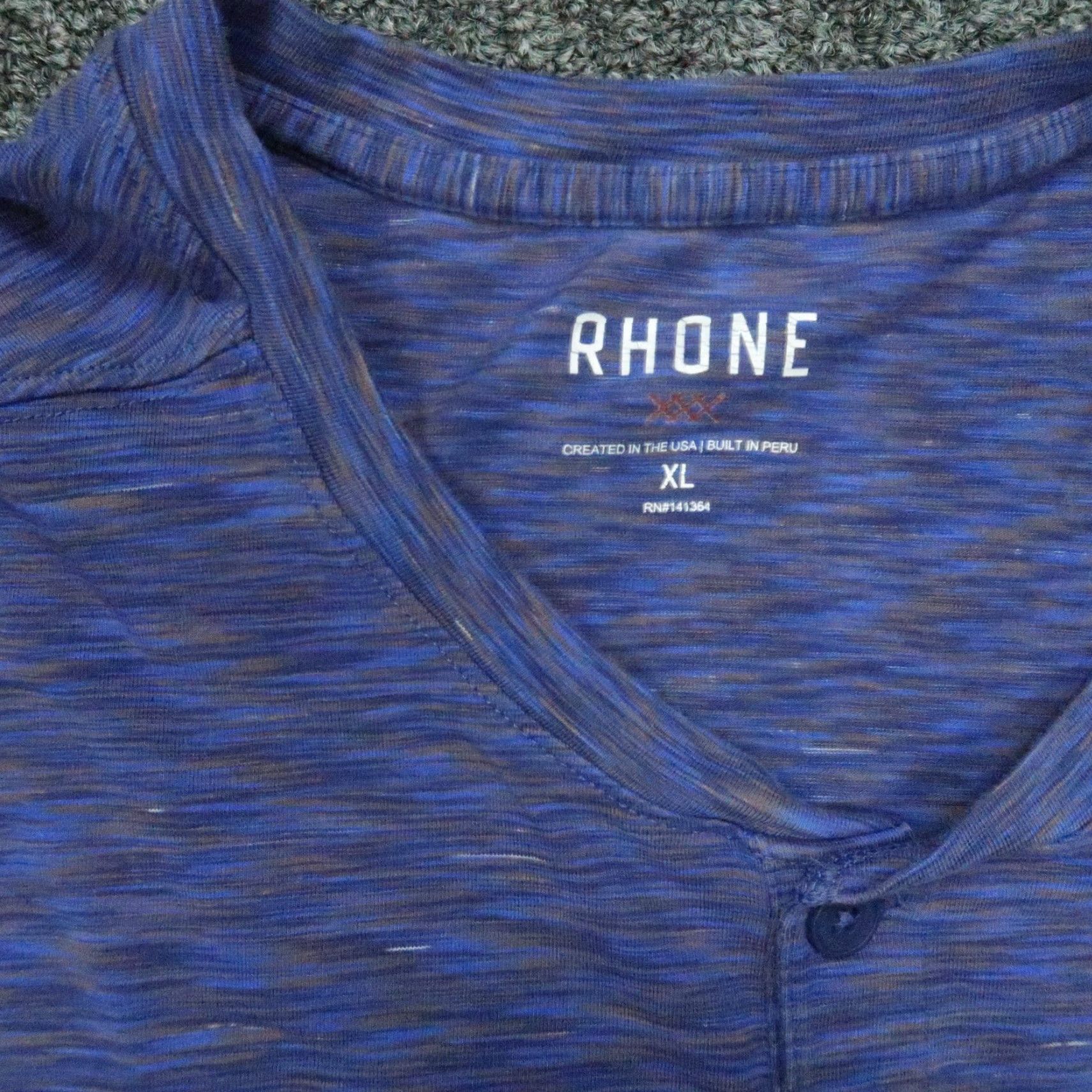 Rhone Rhone Long Sleeve Henley Shirt Mens XL Blue Size US XL / EU 56 / 4 - 3 Thumbnail