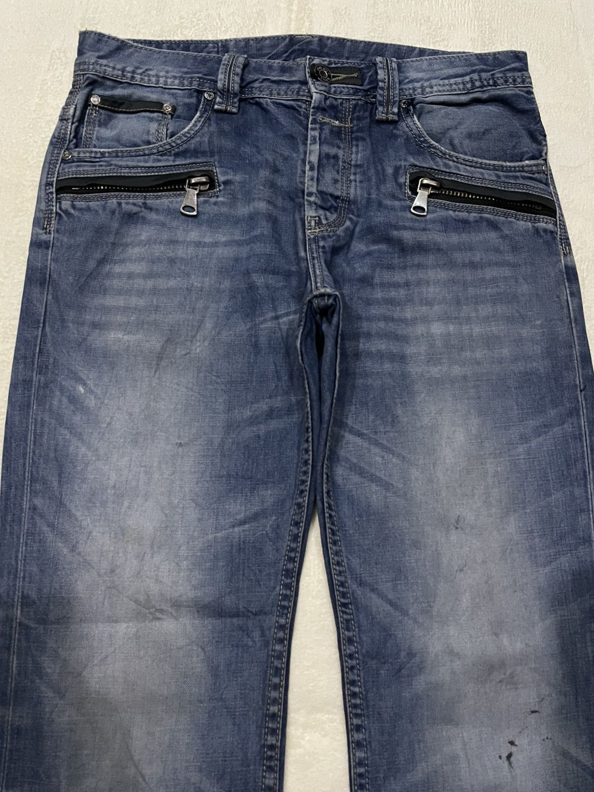 Japanese Brand Vintage DYNK Denim Straight Cut Mudwash Faded Jeans Size US 31 - 2 Thumbnail