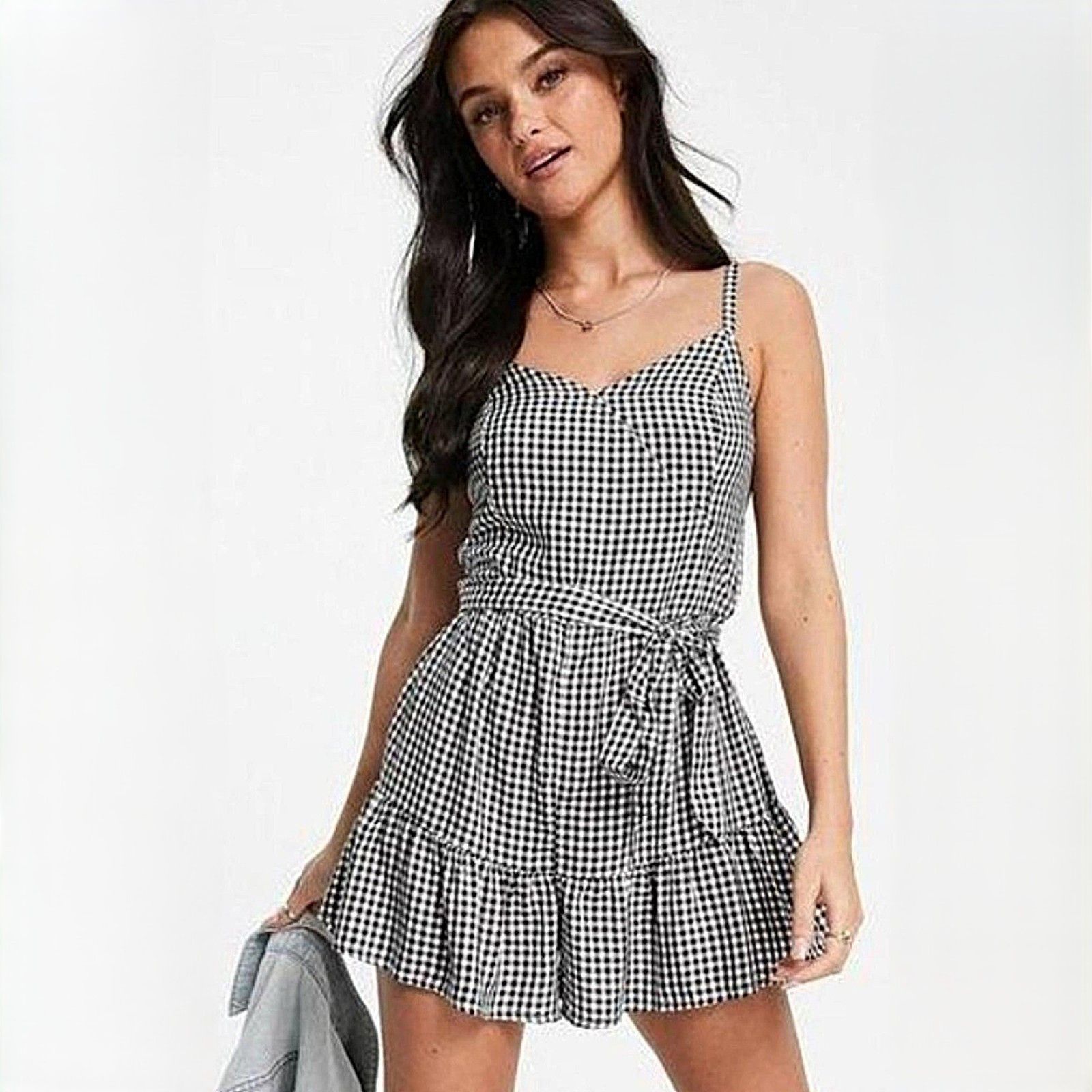 Hollister Hollister Romper in Black & White Check Print and size XS Size 26" / US 2 / IT 38 - 3 Thumbnail