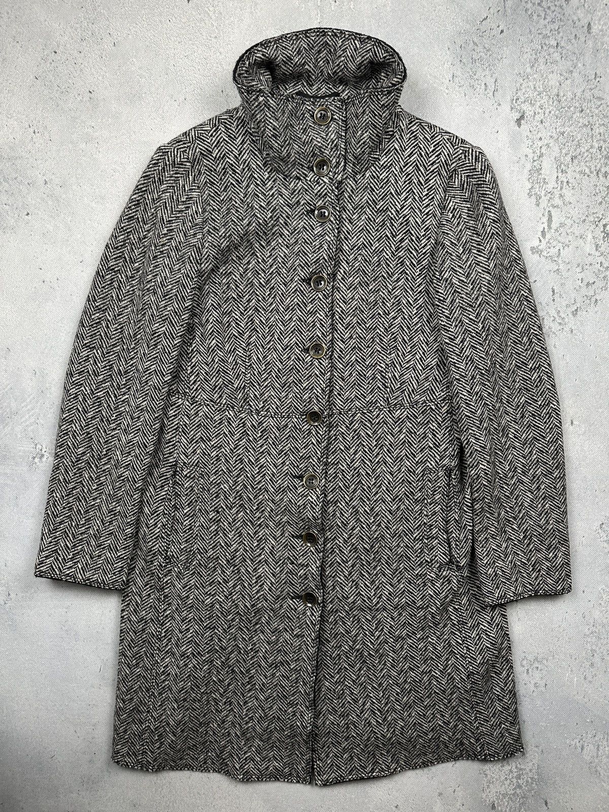 Weekend Max Mara Vintage Max Mara Weekend Herringbone Wool Coat Rare Classic Size M / US 6-8 / IT 42-44 - 2 Thumbnail