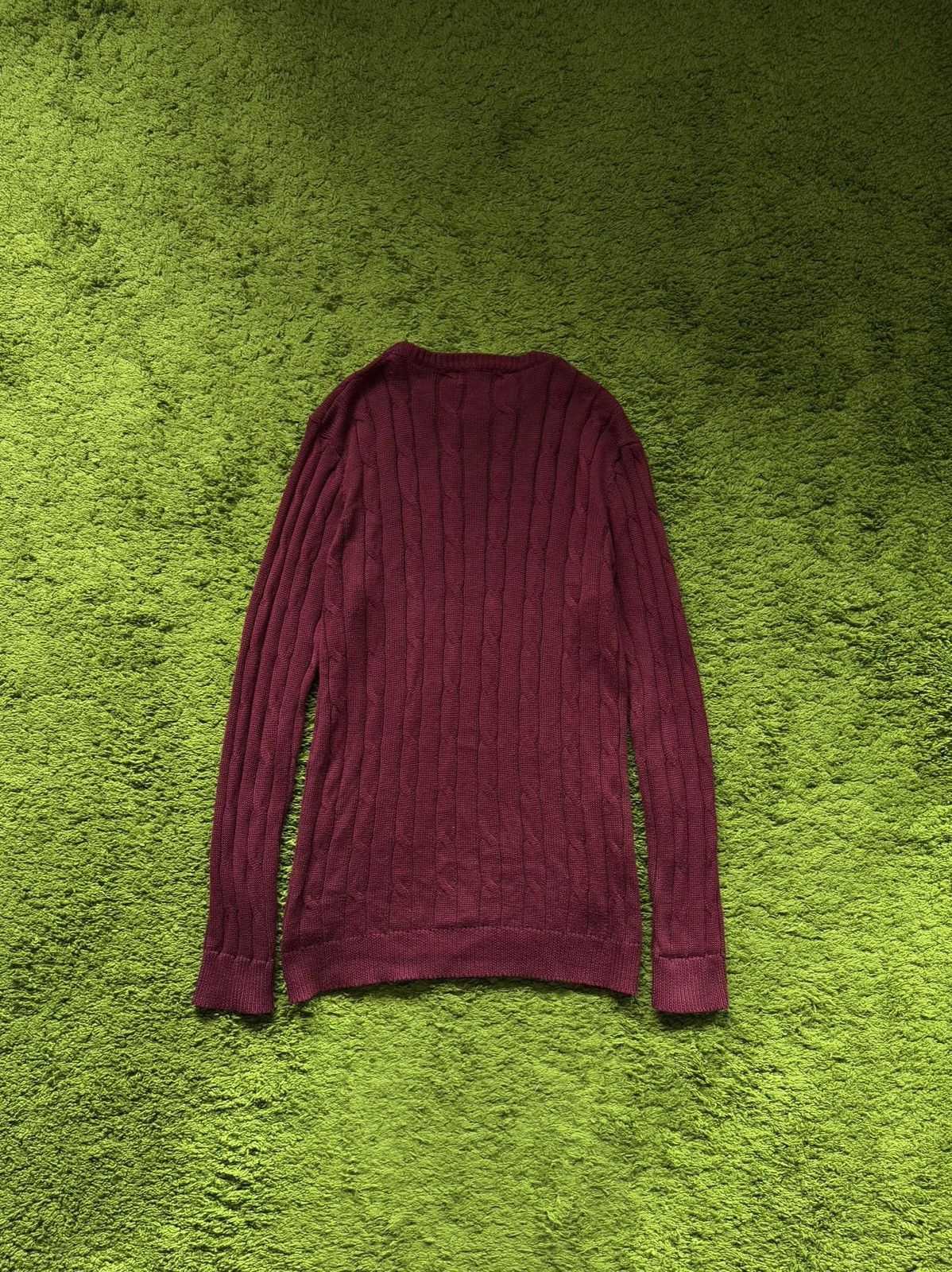 Polo Ralph Lauren Polo Ralph Lauren cable knit burgundy pullover sweater Size US L / EU 52-54 / 3 - 2 Thumbnail