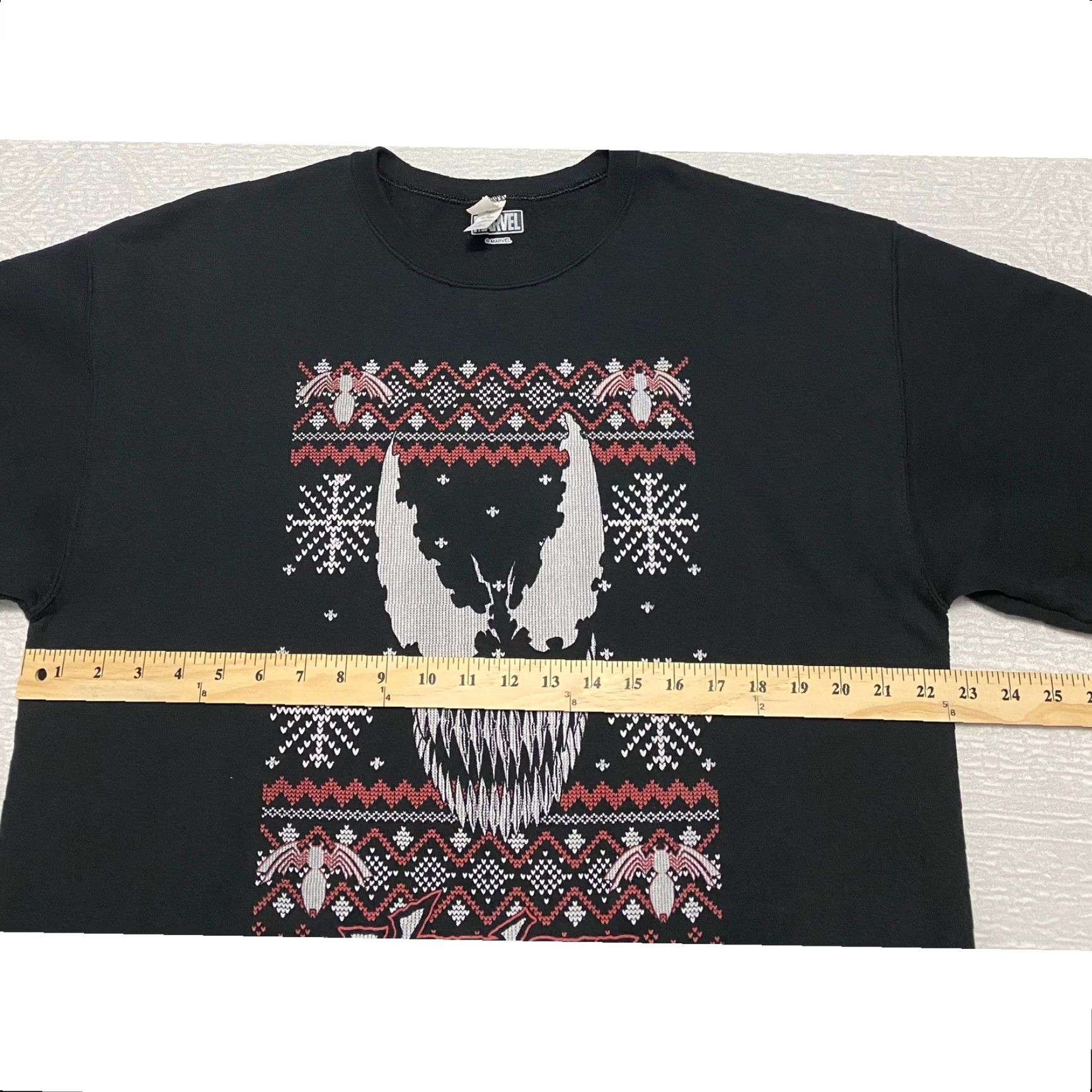 Vintage Marvel Venom Ugly Christmas Sweater Sweatshirt Mens Large Black Long Sleeve Size US L / EU 52-54 / 3 - 6 Thumbnail
