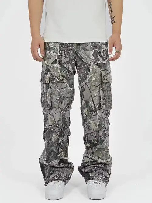 I. Spiewak And Sons hiphop camo baggy pattern cargo pants Size US 30 / EU 46 - 1 Thumbnail