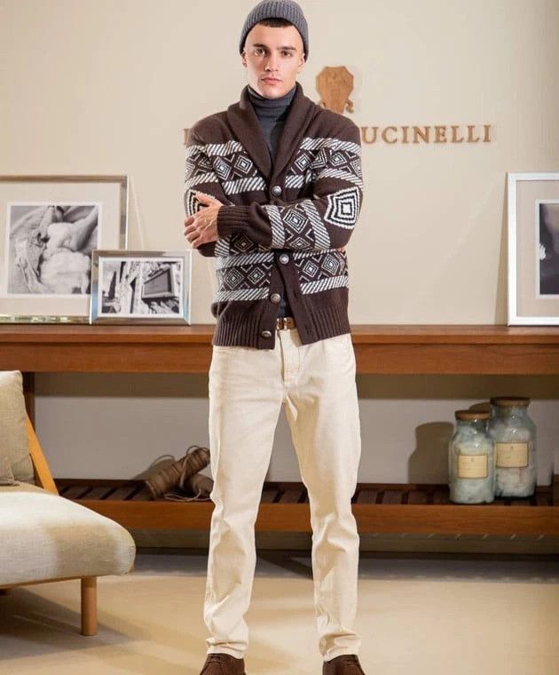 Brunello Cucinelli New Brunello Cucinelli Shawl Fair Isle Cardigan US42 EU 52L Size US L / EU 52-54 / 3 - 8 Thumbnail