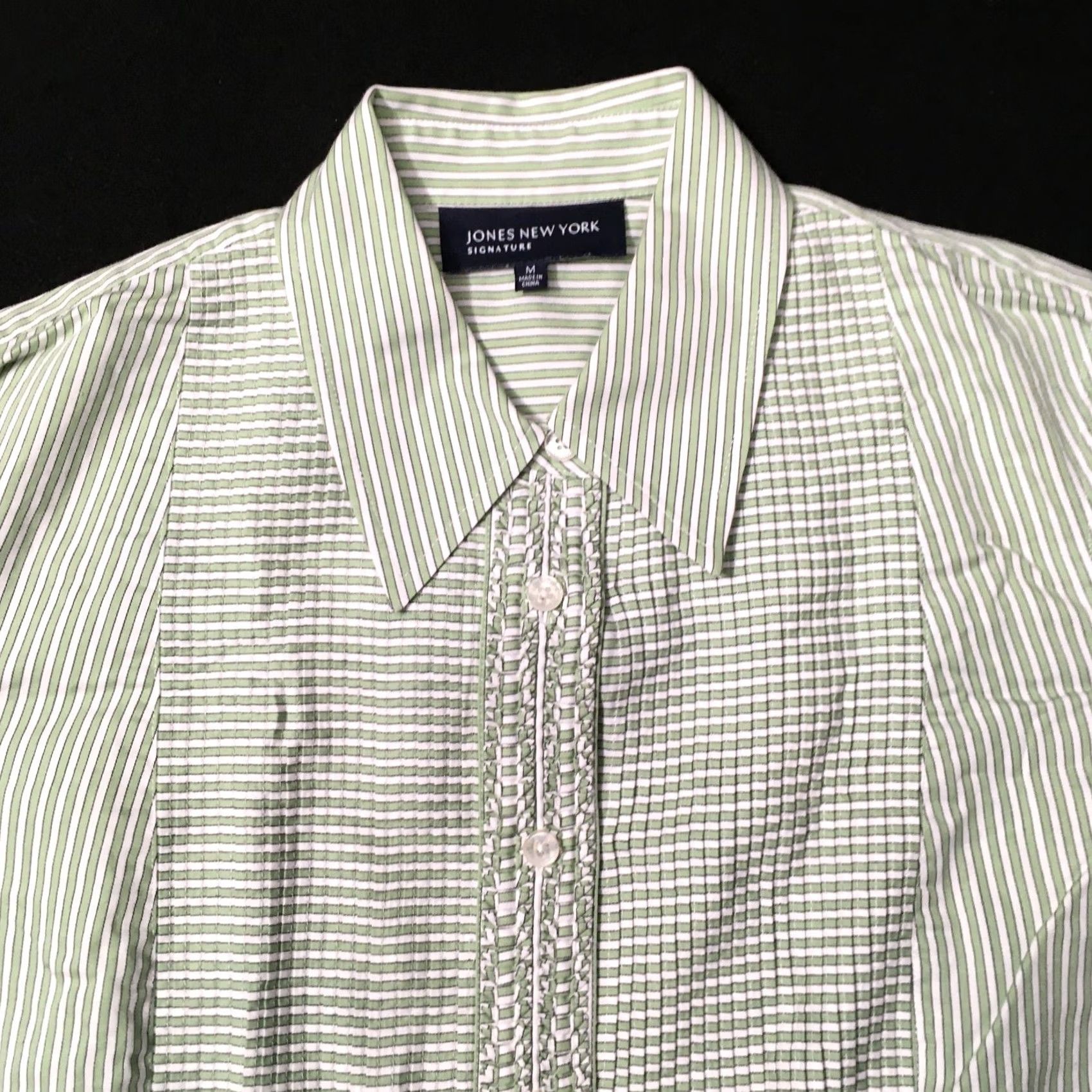 Jones New York Jones New York GREEN Button Front Shirt Womens M Button-Down Shirt Size M / US 6-8 / IT 42-44 - 2 Thumbnail
