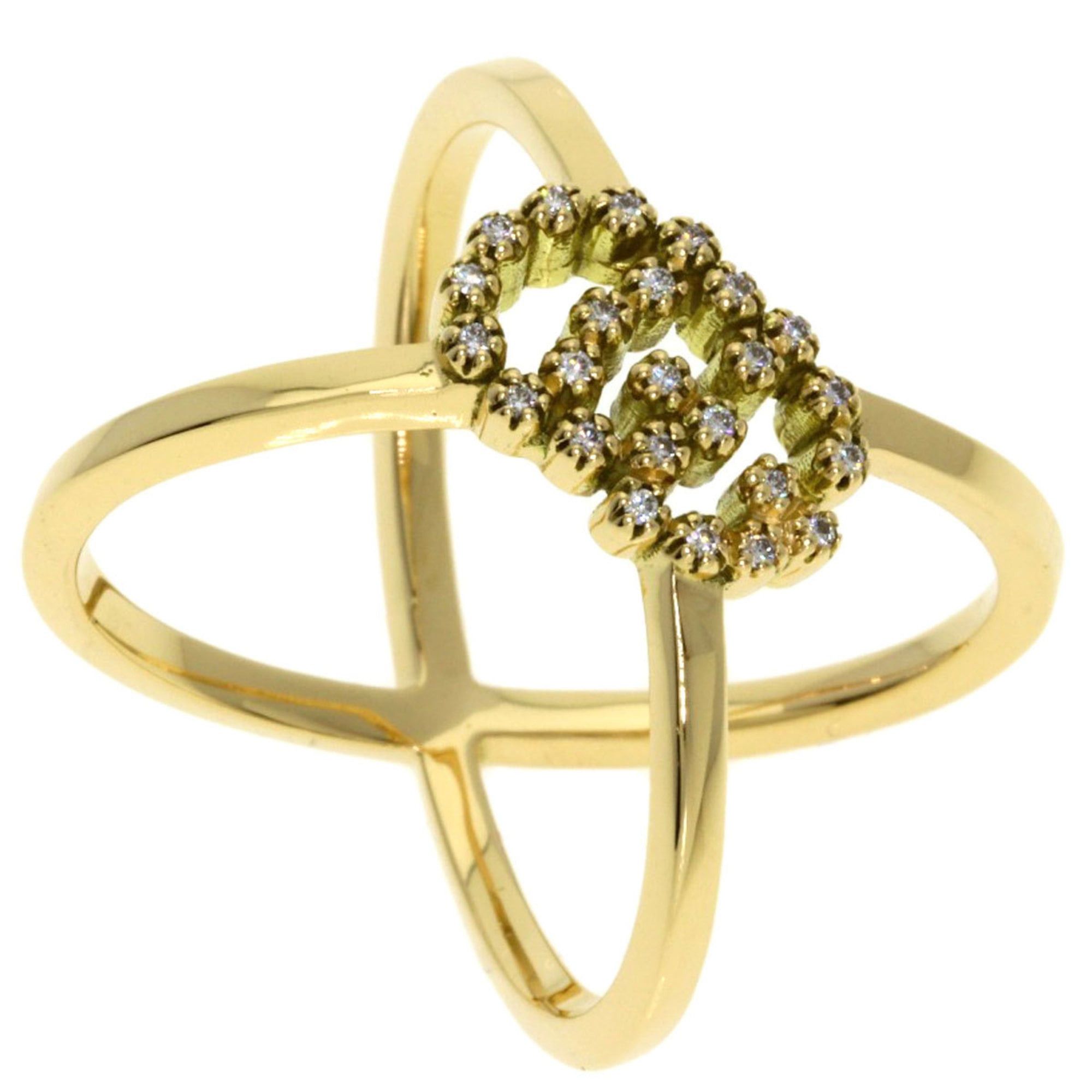 Gucci Gucci GG Running Diamond Ring #9, 18K Yellow Gold, Women's. Size ONE SIZE - 1 Thumbnail