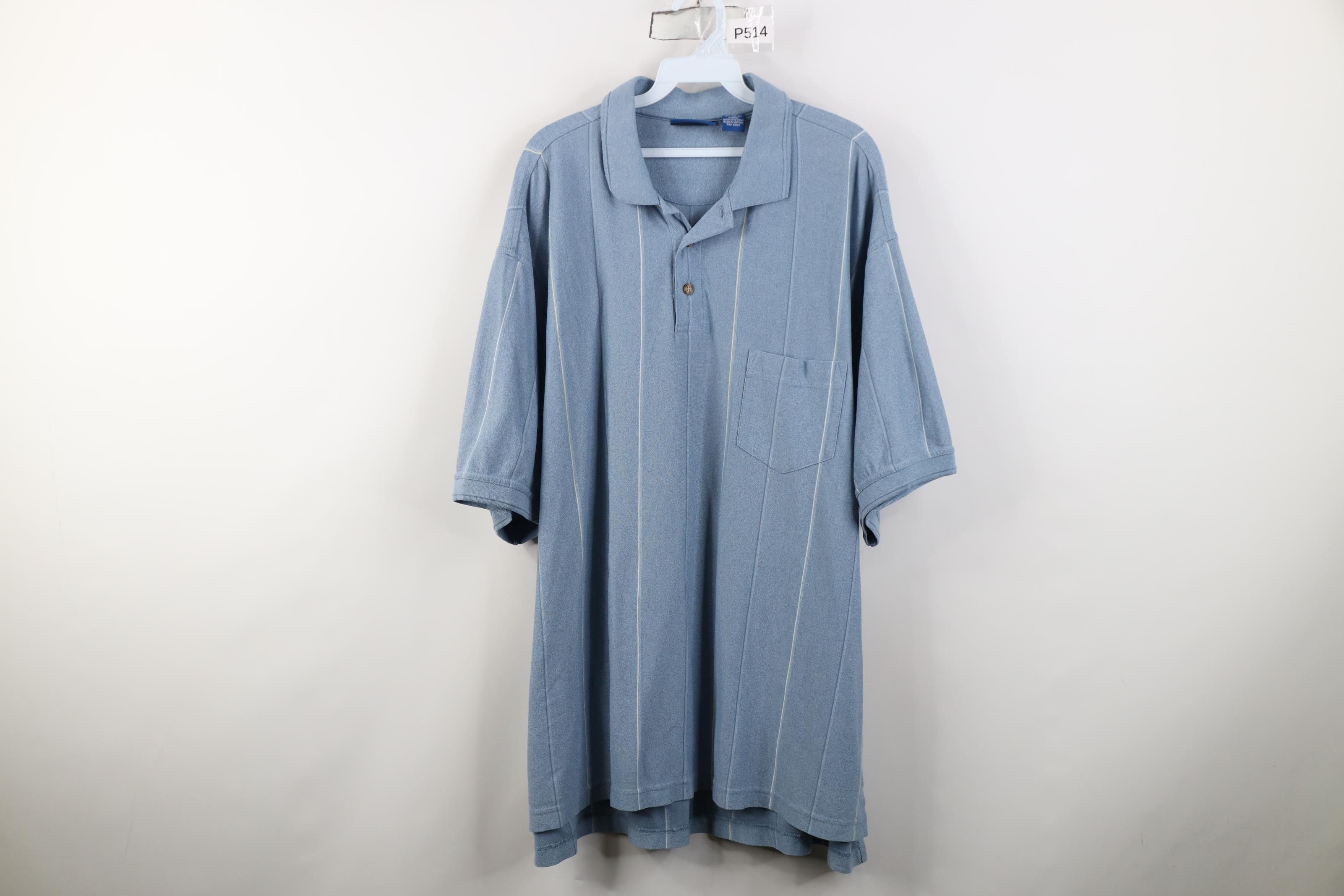Vintage Vintage 90s Streetwear Knit Collared Golf Polo Shirt Blue Size US XXL / EU 58 / 5 - 1 Thumbnail