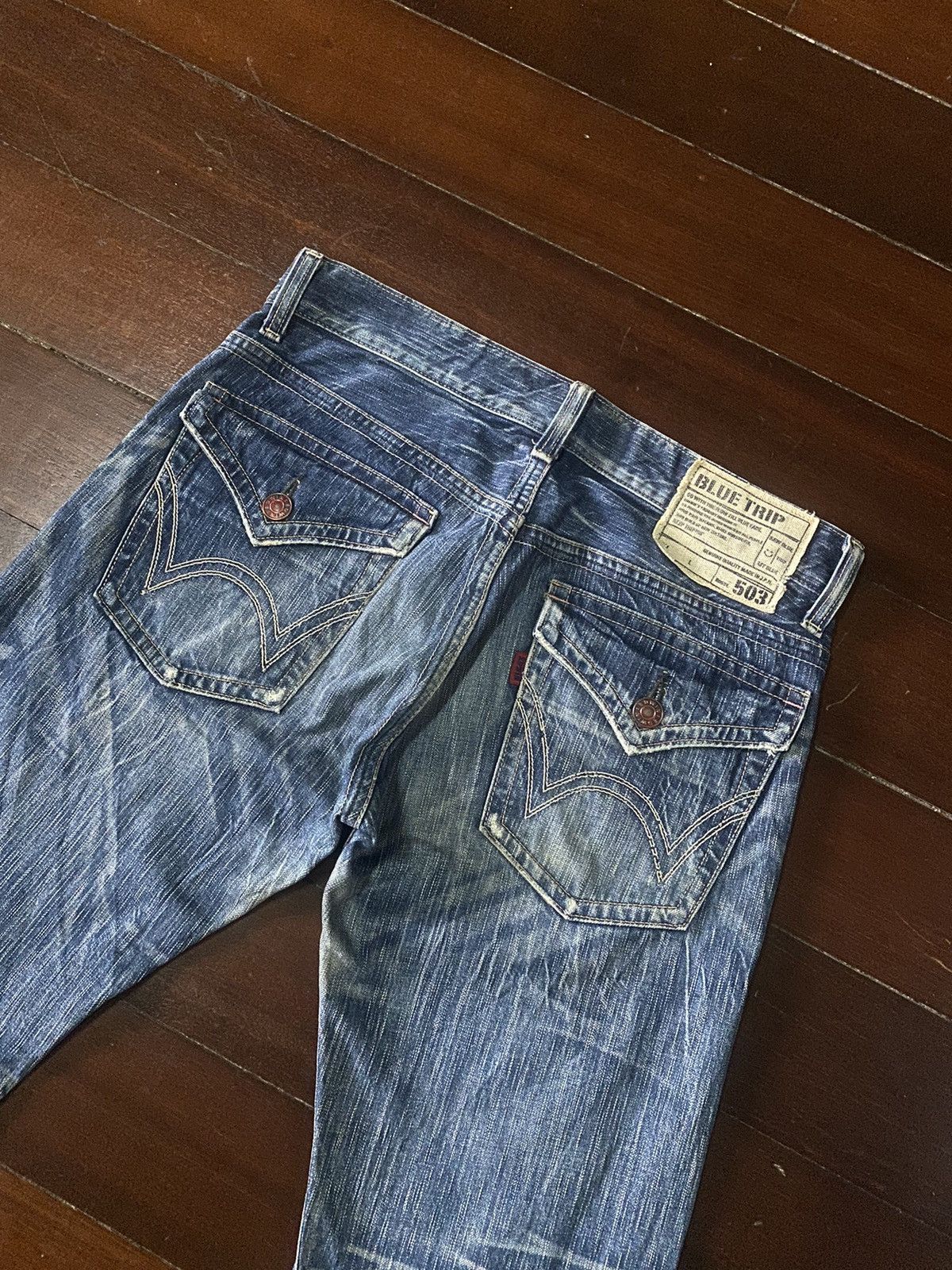 If Six Was Nine EDWIN 503 BLUE TRIP FLARE BOOTCUT DENIM Size US 36 / EU 52 - 19 Thumbnail