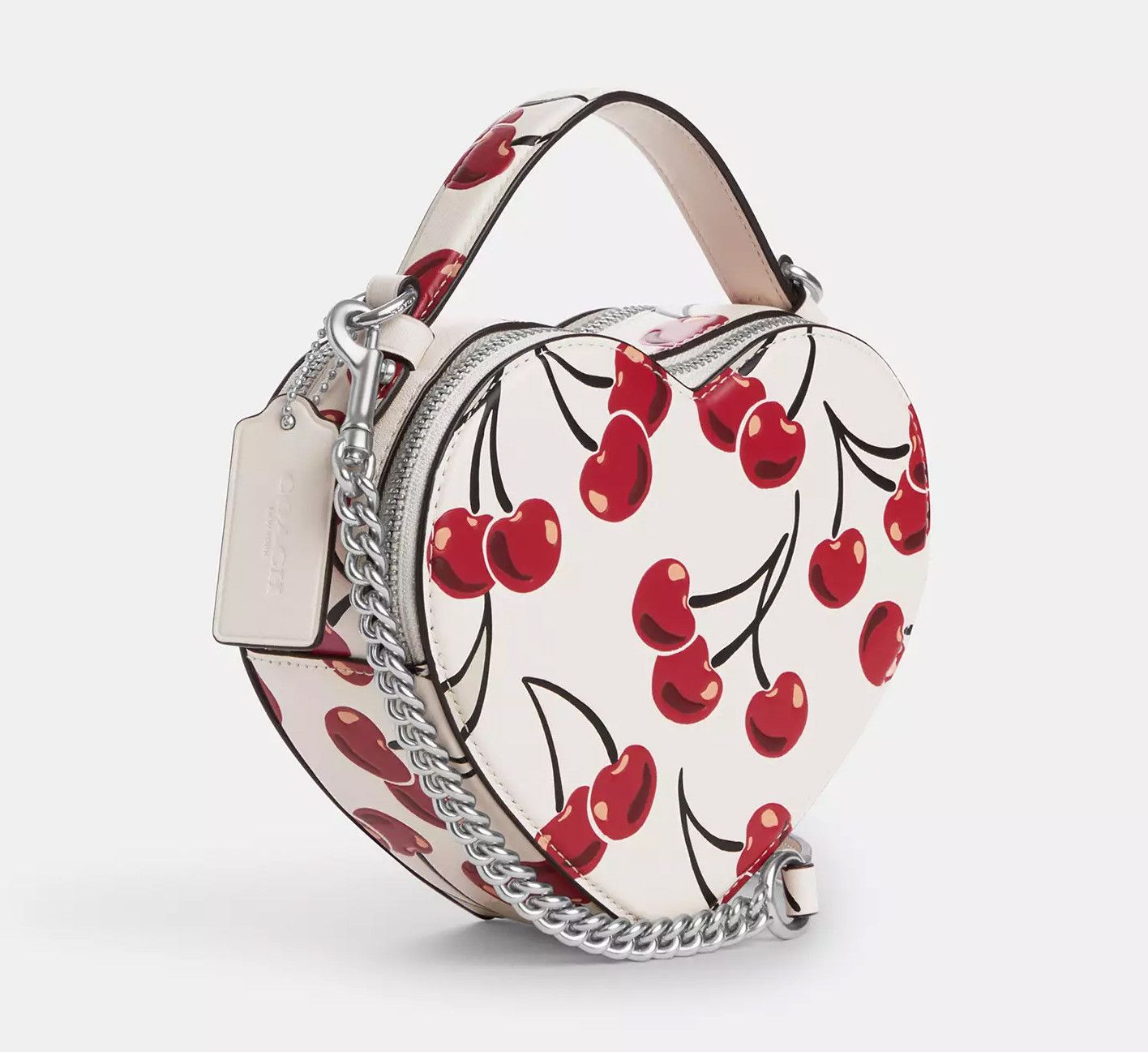 Coach 🍒 Heart Crossbody Bag With Cherry Print CAB06 Size ONE SIZE - 8 Thumbnail