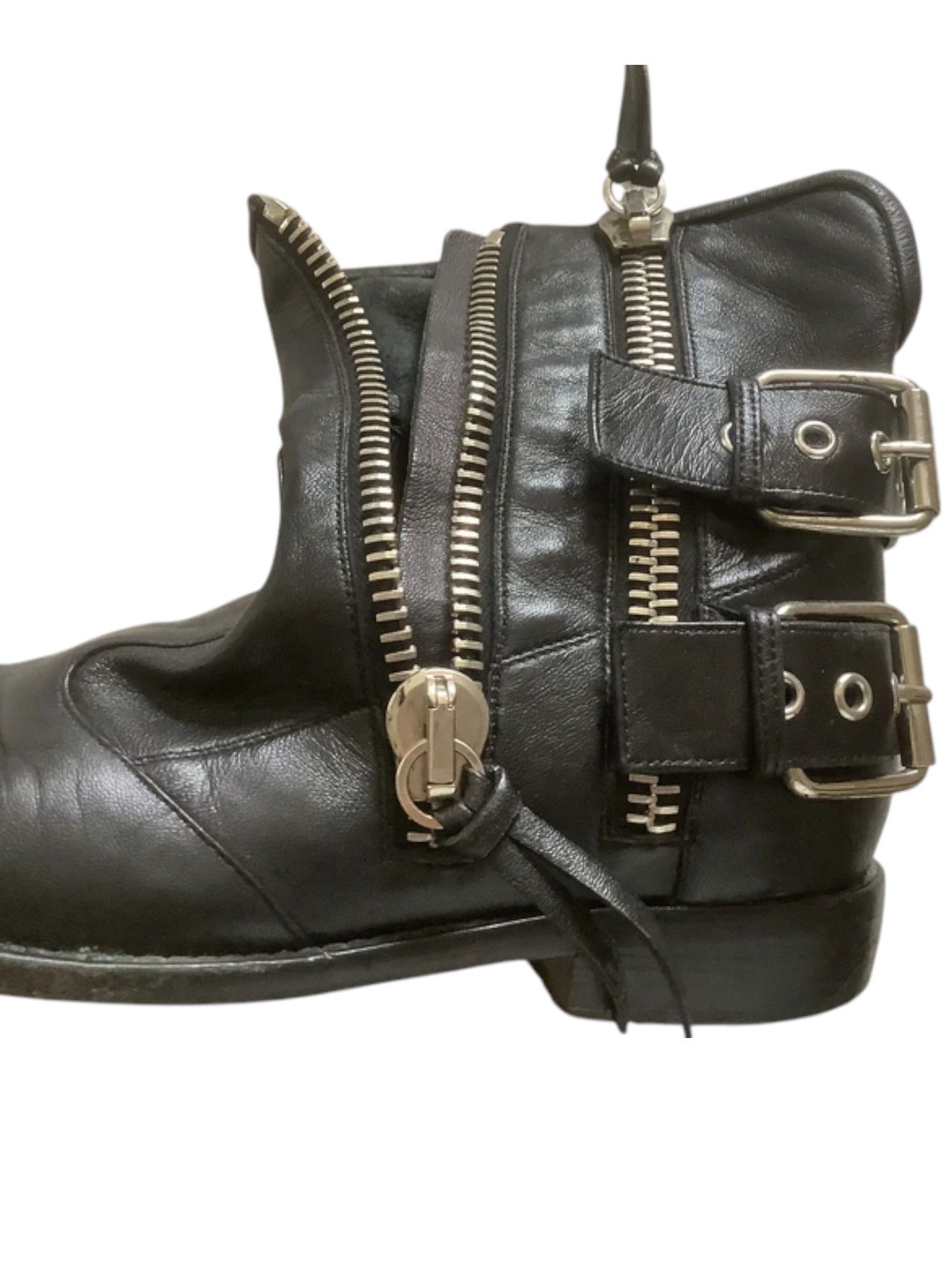 Giuseppe Zanotti Giuseppe Zanotti Leather Double-Zip Ankle Boots w Buckles Size US 7 / EU 40 - 2 Thumbnail