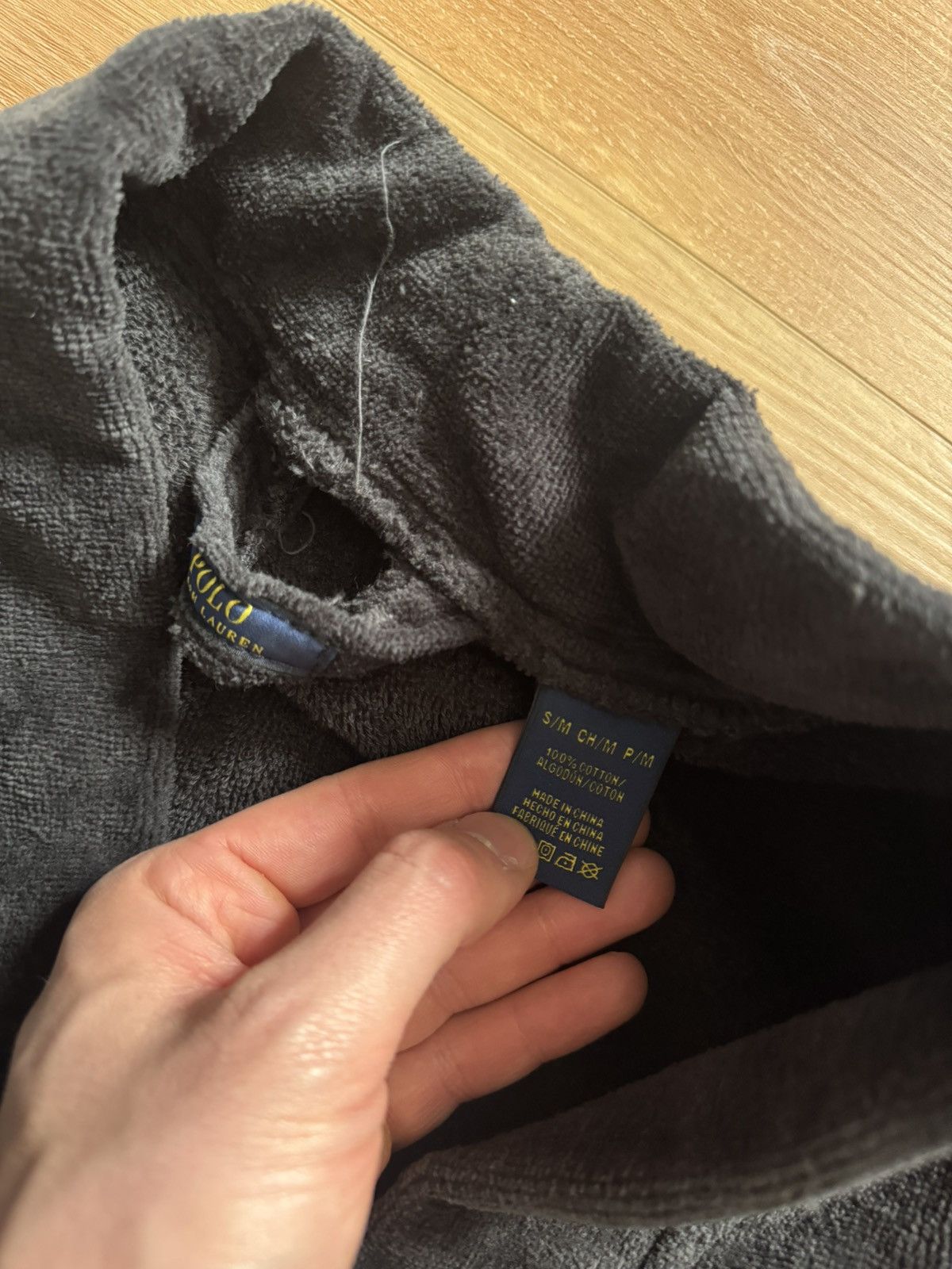 Polo Ralph Lauren Polo Ralph Lauren Cotton Fleece Robe S/M Black Size US M / EU 48-50 / 2 - 2 Thumbnail