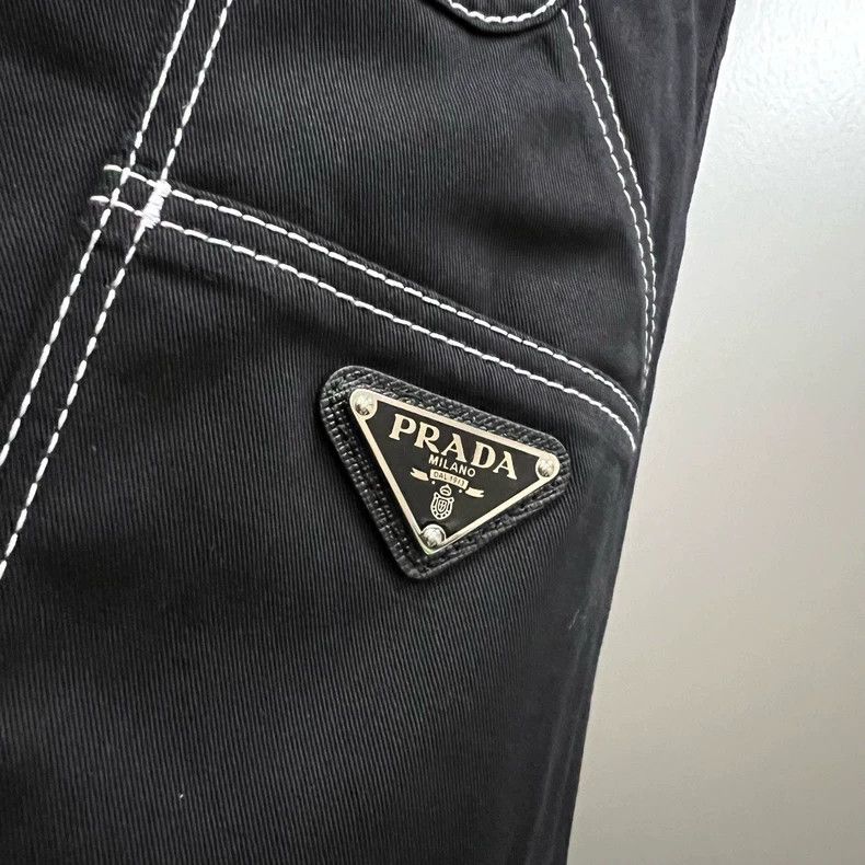 Prada Prada Black line triangle logo trousers 2502-Nextarrow Size US 30 / EU 46 - 2 Thumbnail