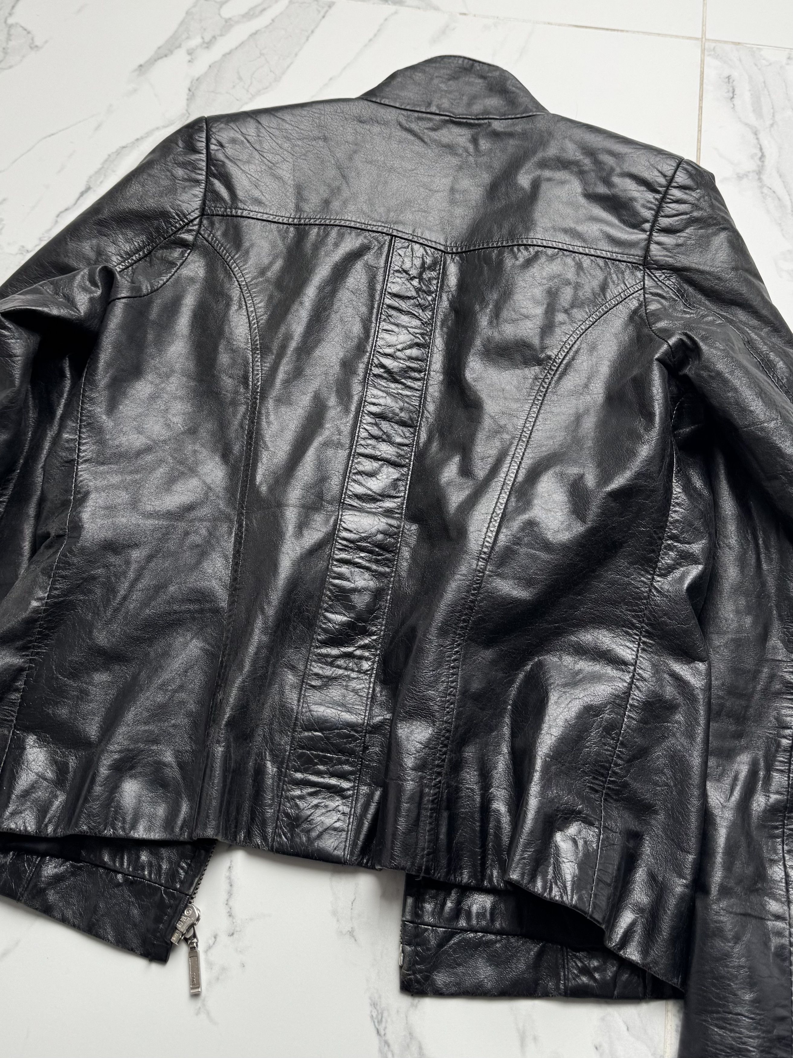 Vintage Vintage Leather Jacket Women's Fitted Zip Up Biker Style Size XS / US 0-2 / IT 36-38 - 8 Thumbnail