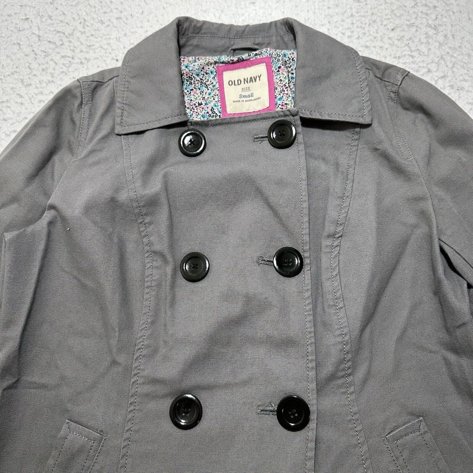 Old Navy Old Navy Small Double Breasted Jean Military Jacket Gray Size S / US 4 / IT 40 - 2 Thumbnail
