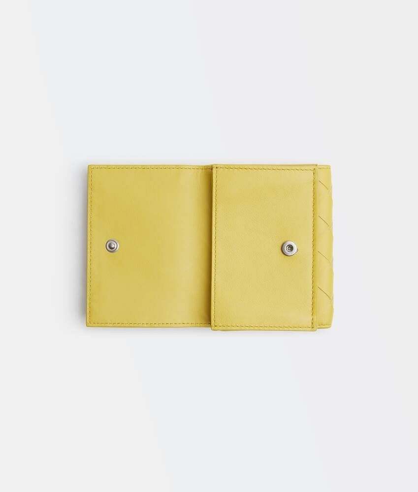 Bottega Veneta o1n1vont1124 Size: OS / Tri-Fold Flap Wallet in Yellow Size ONE SIZE - 3 Thumbnail